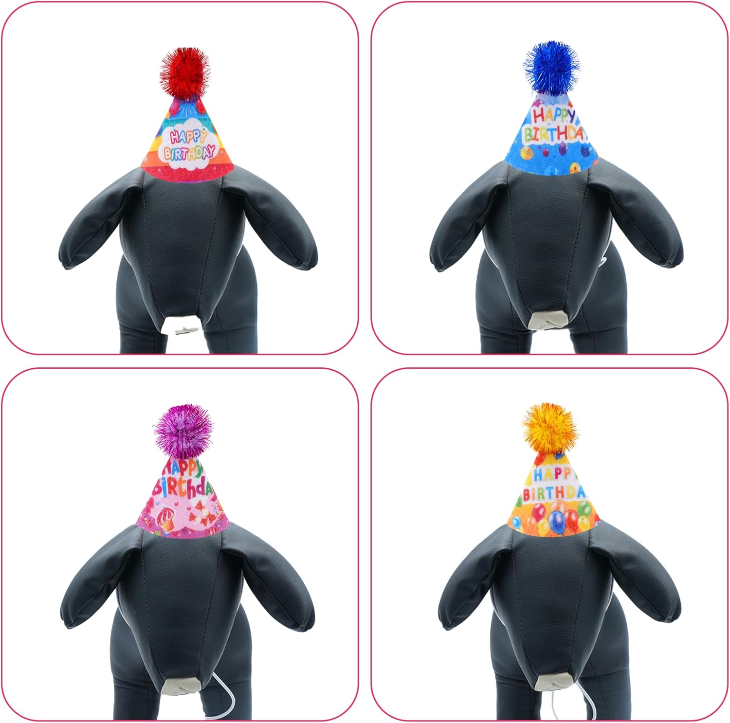 JpGdn 10PCS Felt Birthday Cone Hats for Kids Pets and Animals