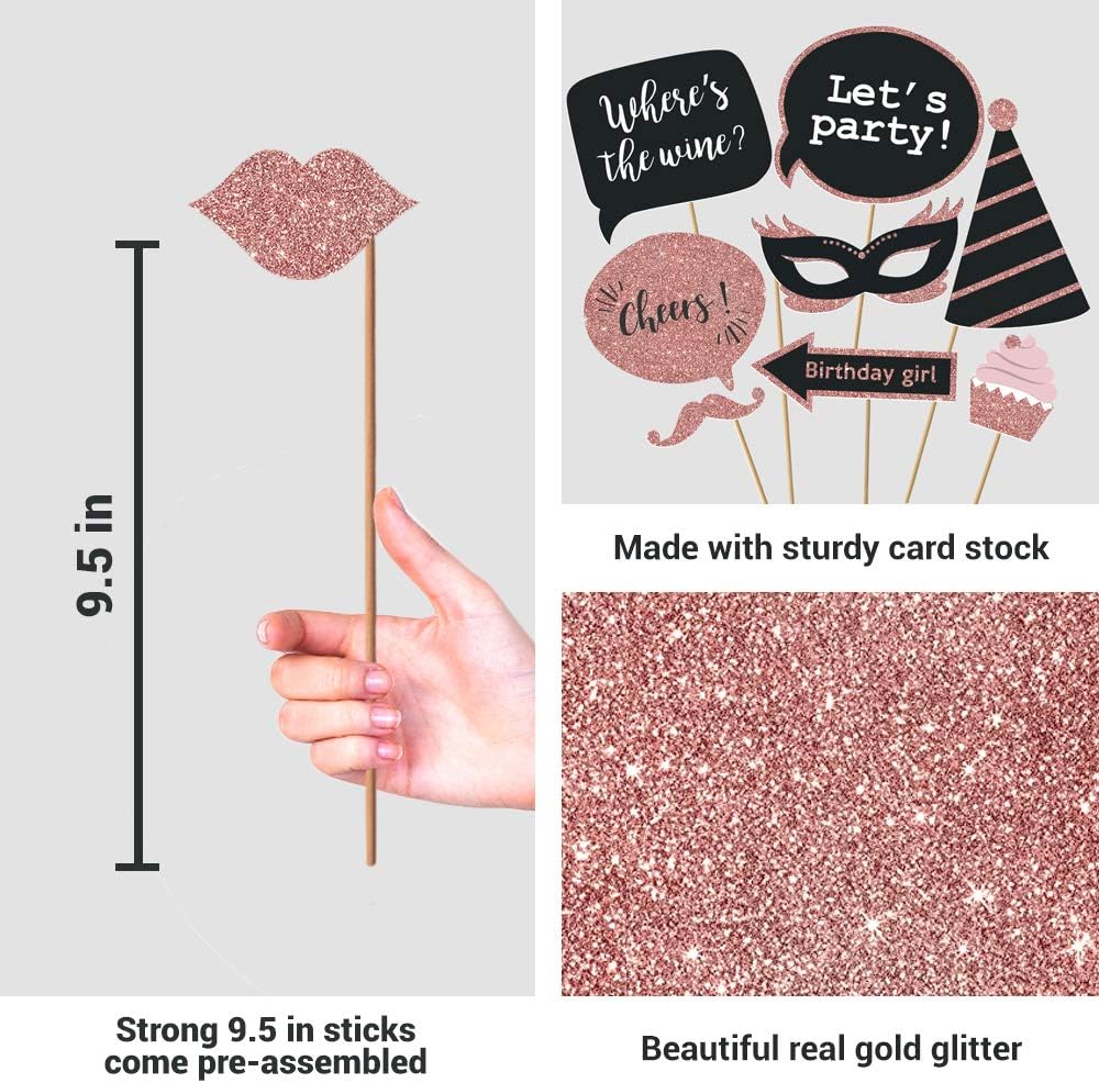 Fully Assembled Birthday Photo Booth Props 30 Piece Set