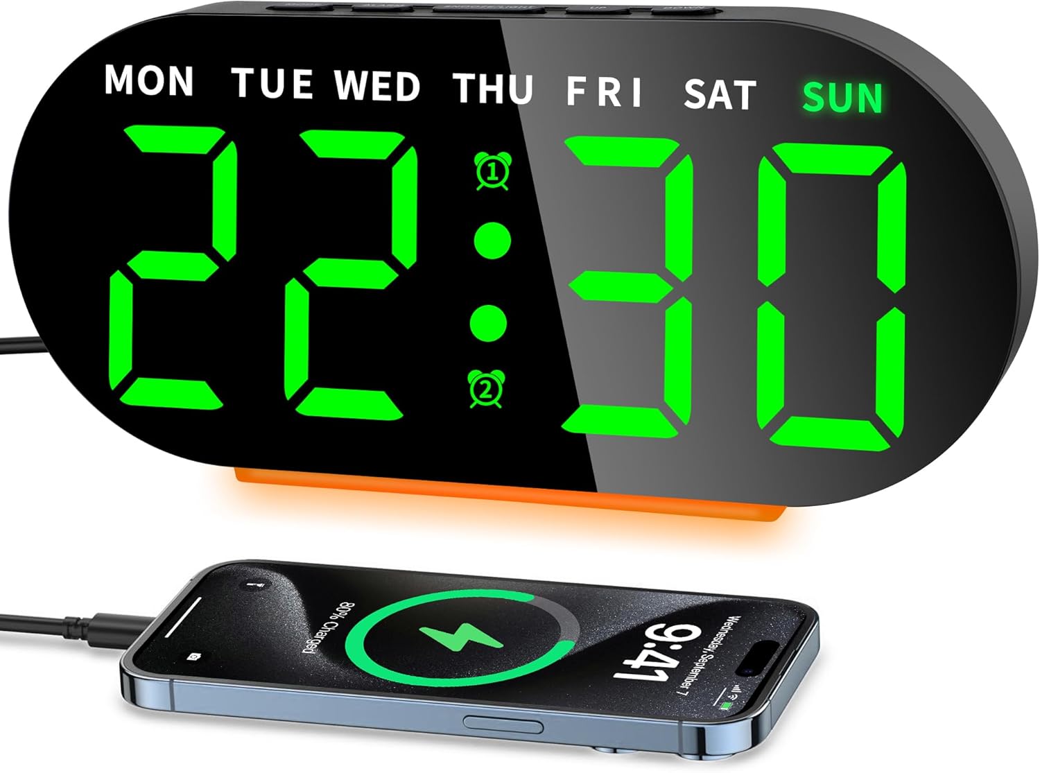 DTKID Digital Alarm Clock with Dual Alarms and Snooze