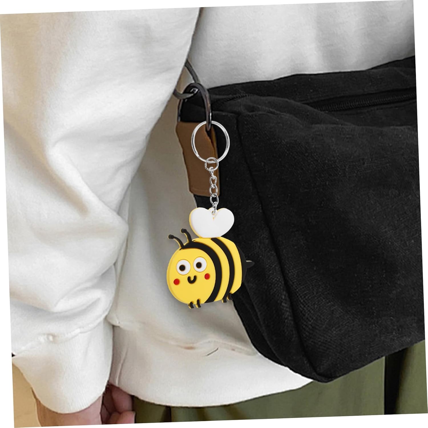 10pcs Cute Cartoon Bee Keychain for Bags and Backpacks