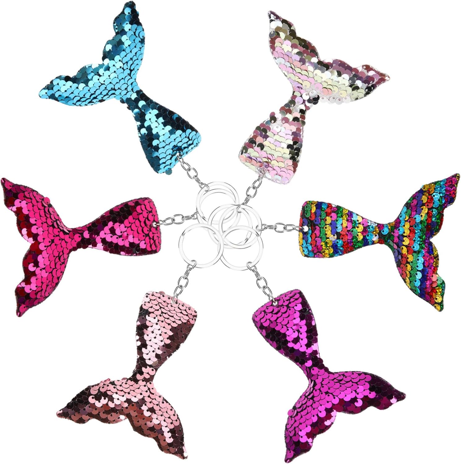 PRETYZOOM 6pcs Mermaid Keychains for Backpacks and Keychain Decor