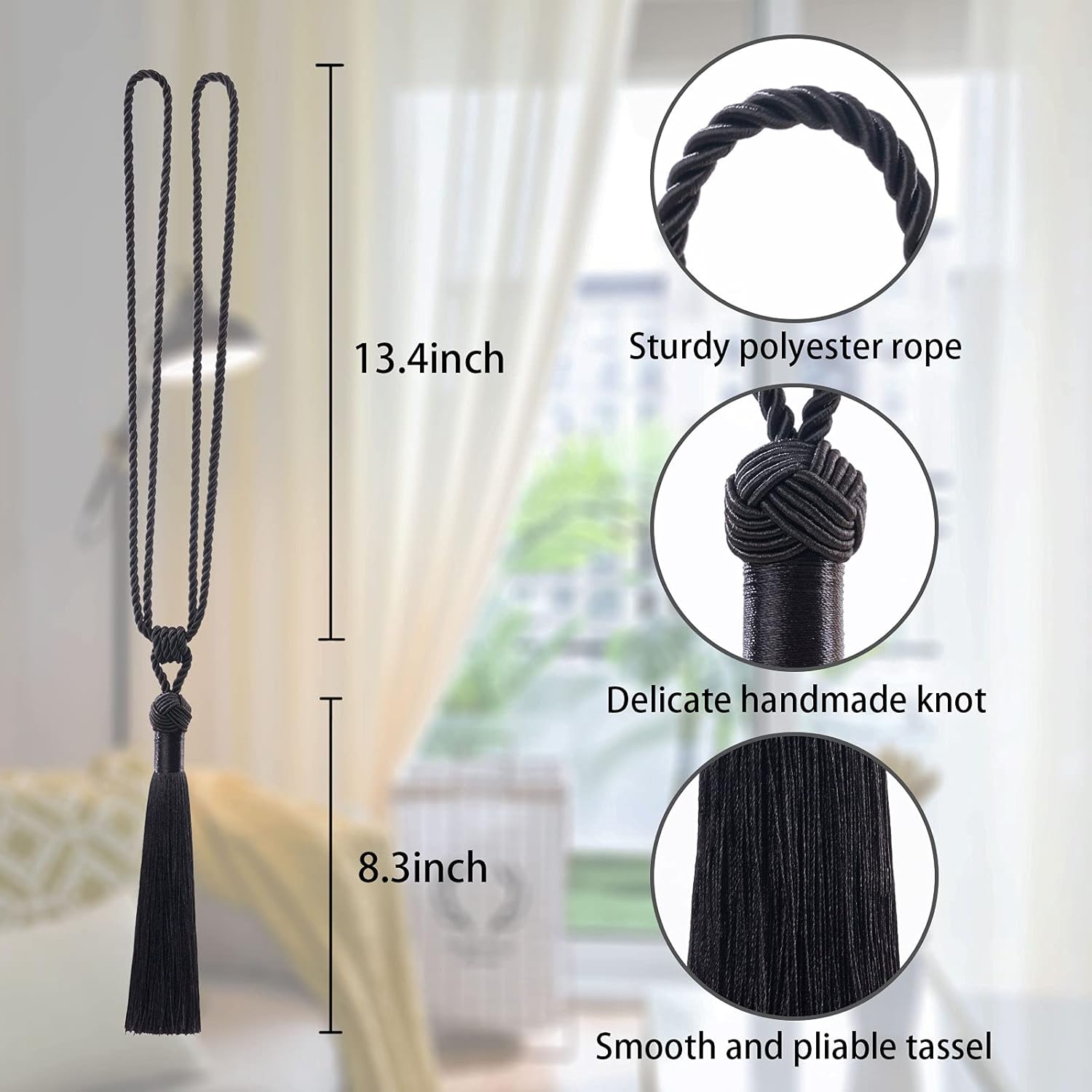 NICEEC 4 Pack Decorative Curtain Holdbacks