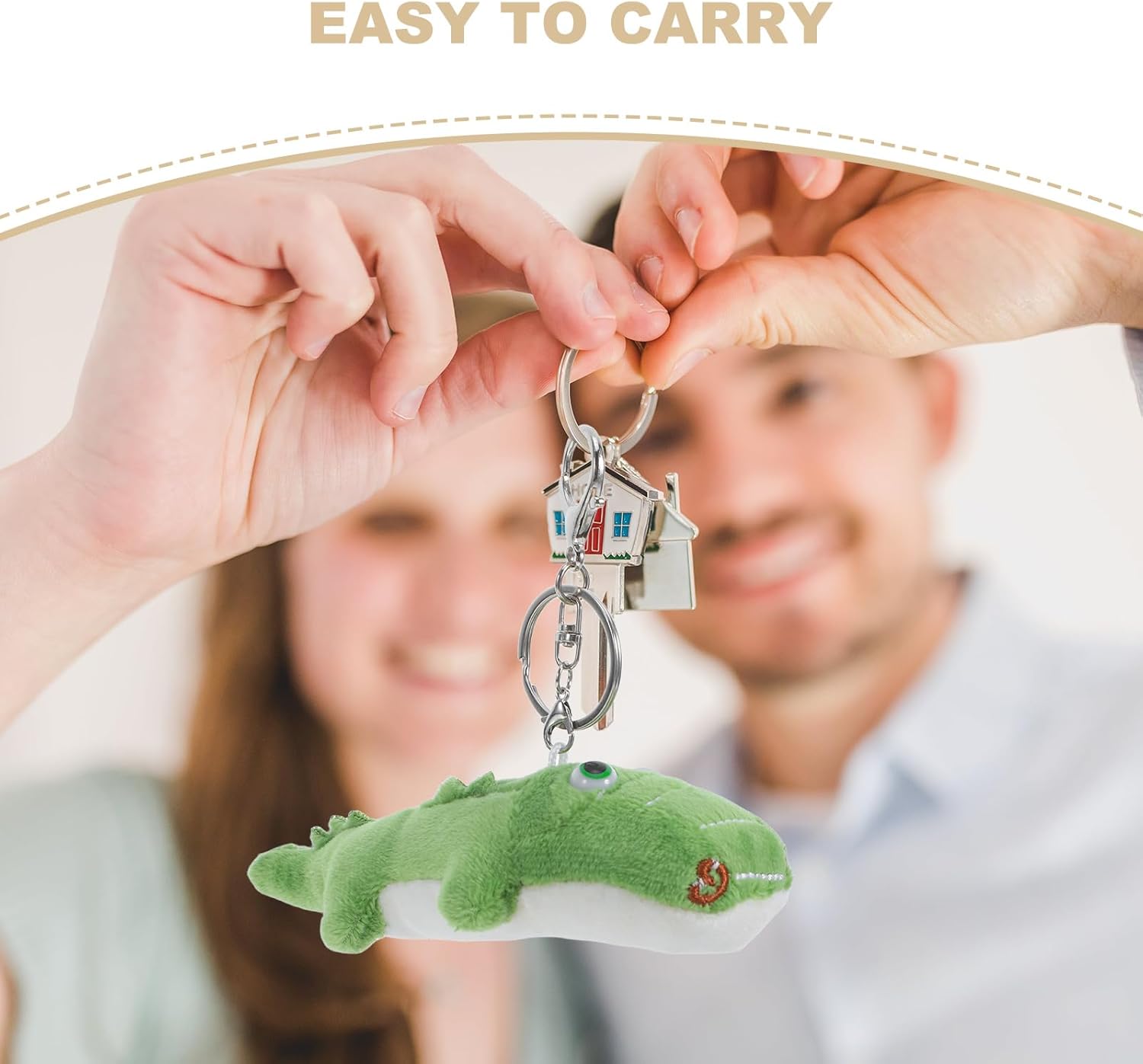 LOGOFUN 2PCS Crocodile Plush Keychain Soft Animal Toy Keyrings