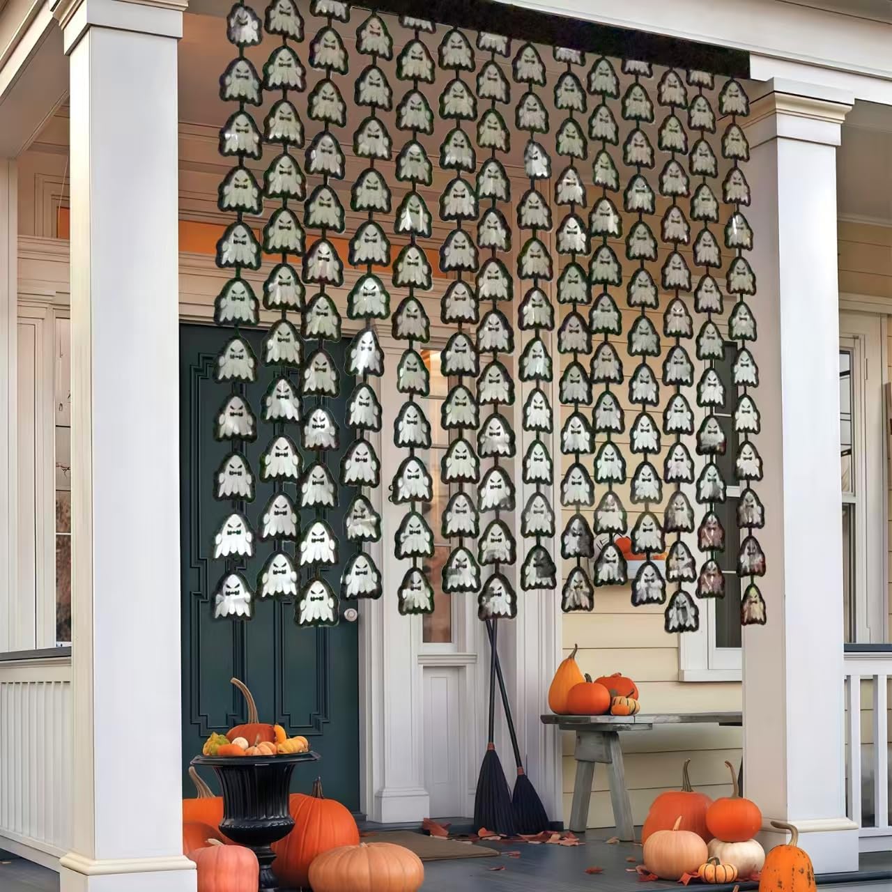 Otalibo Halloween Ghost Foil Curtains 2 Pack