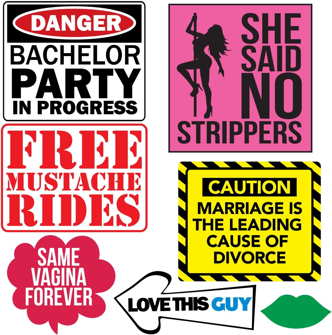 Bachelor Party Photo Booth Props 37 Piece Set