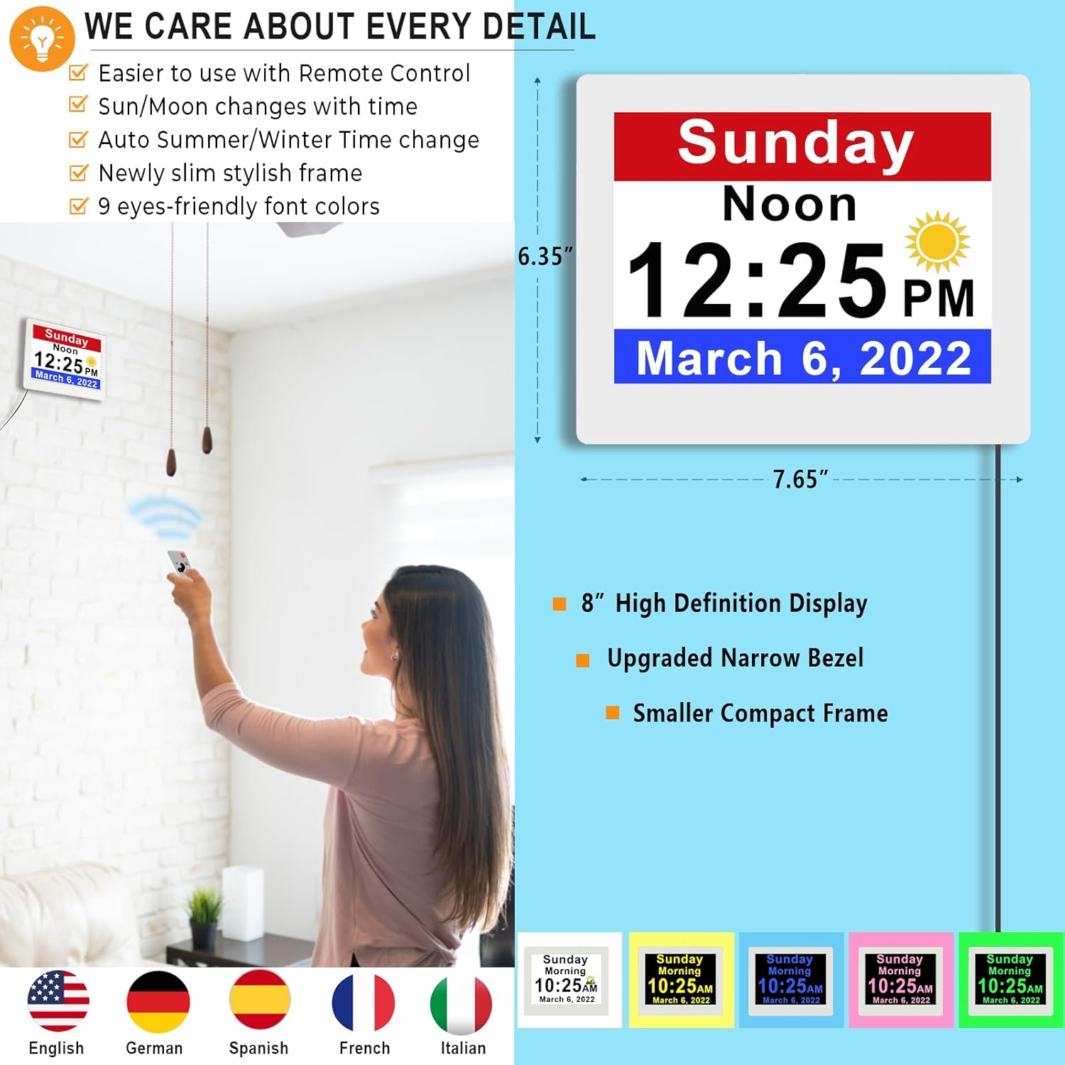Vefa 30 Alarms Extra Large Digital Clock with Auto DST