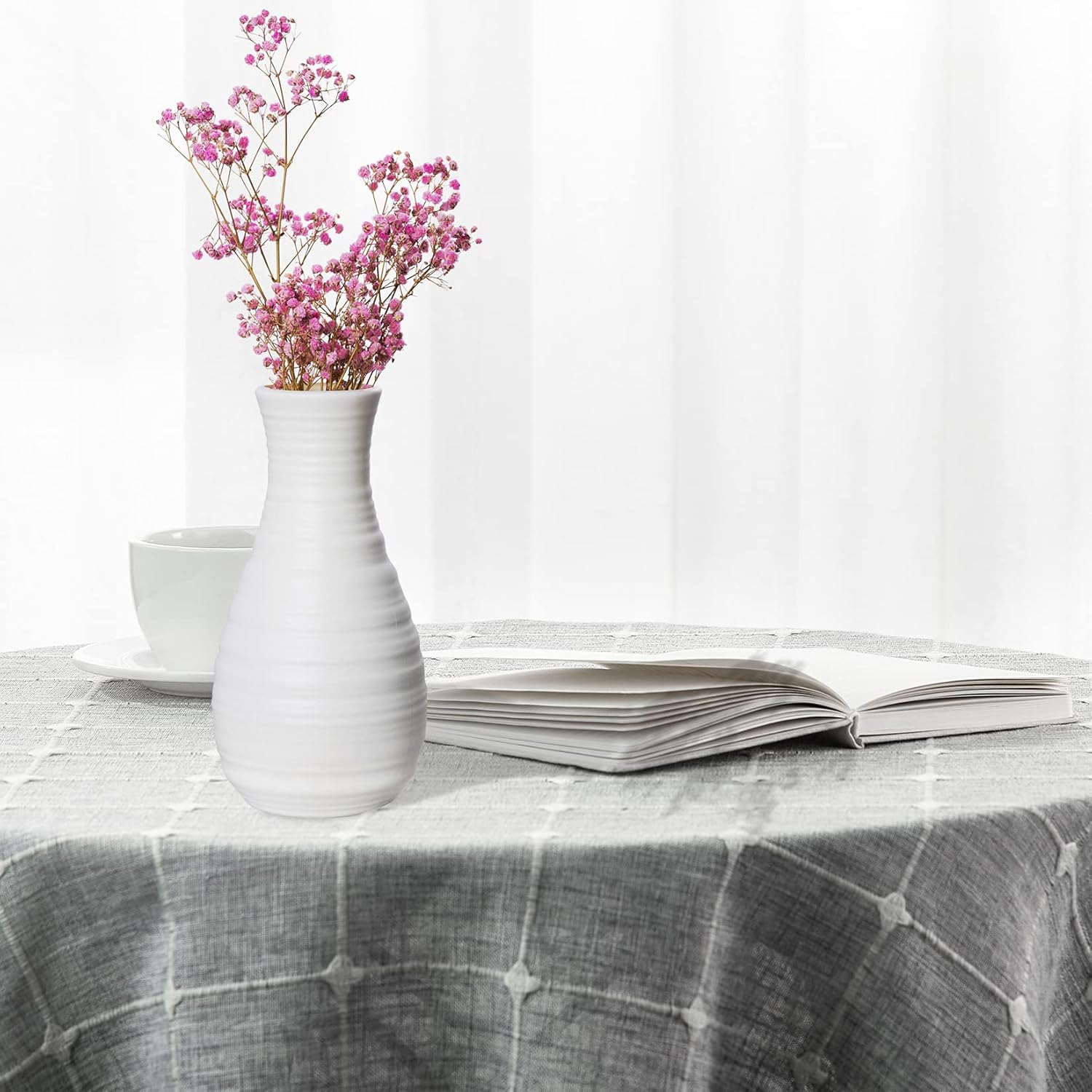 2 Pack Composite Plastics Flower Vase with Ceramic Look