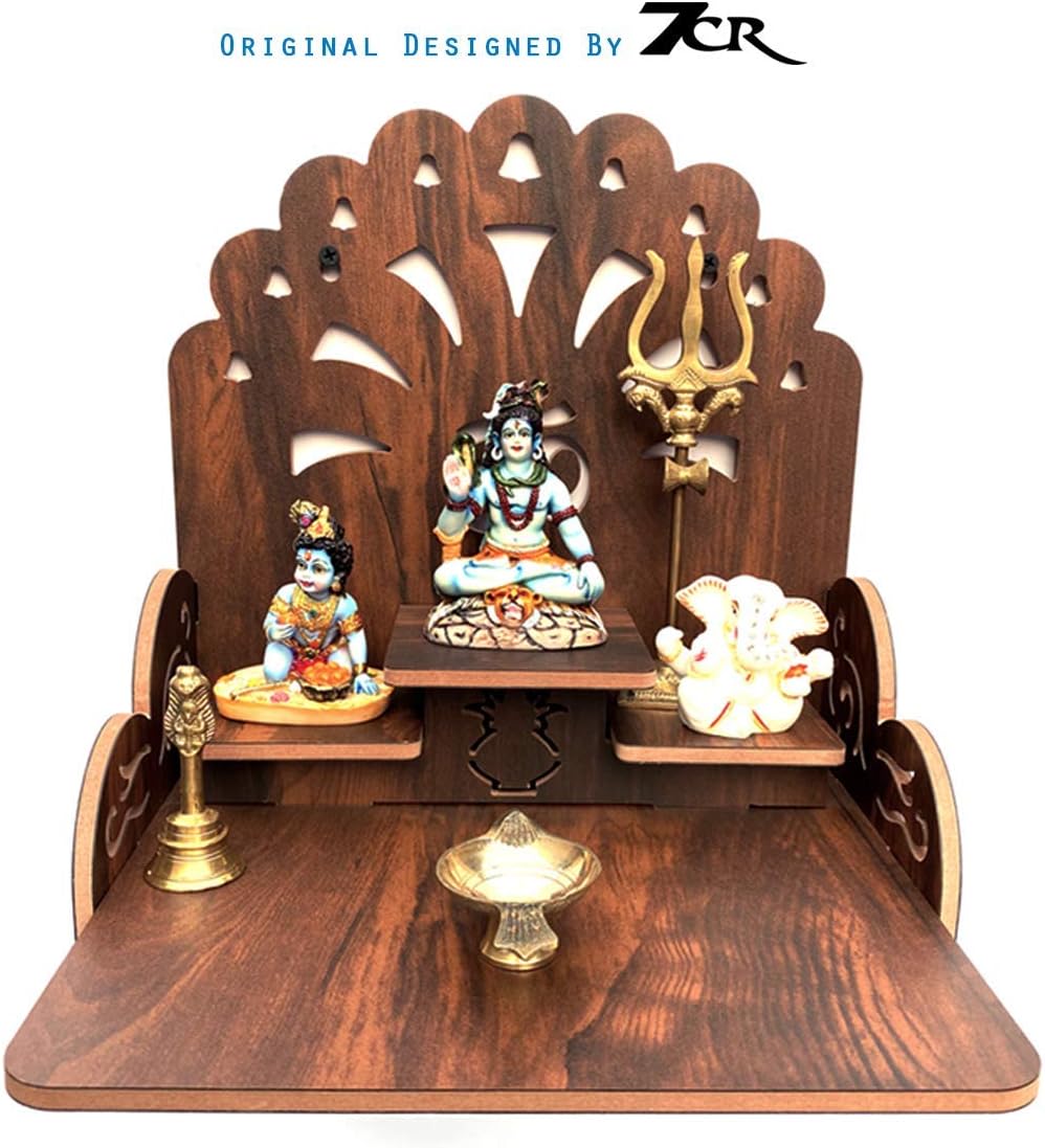 7CR Walnut Brown Temple Statue