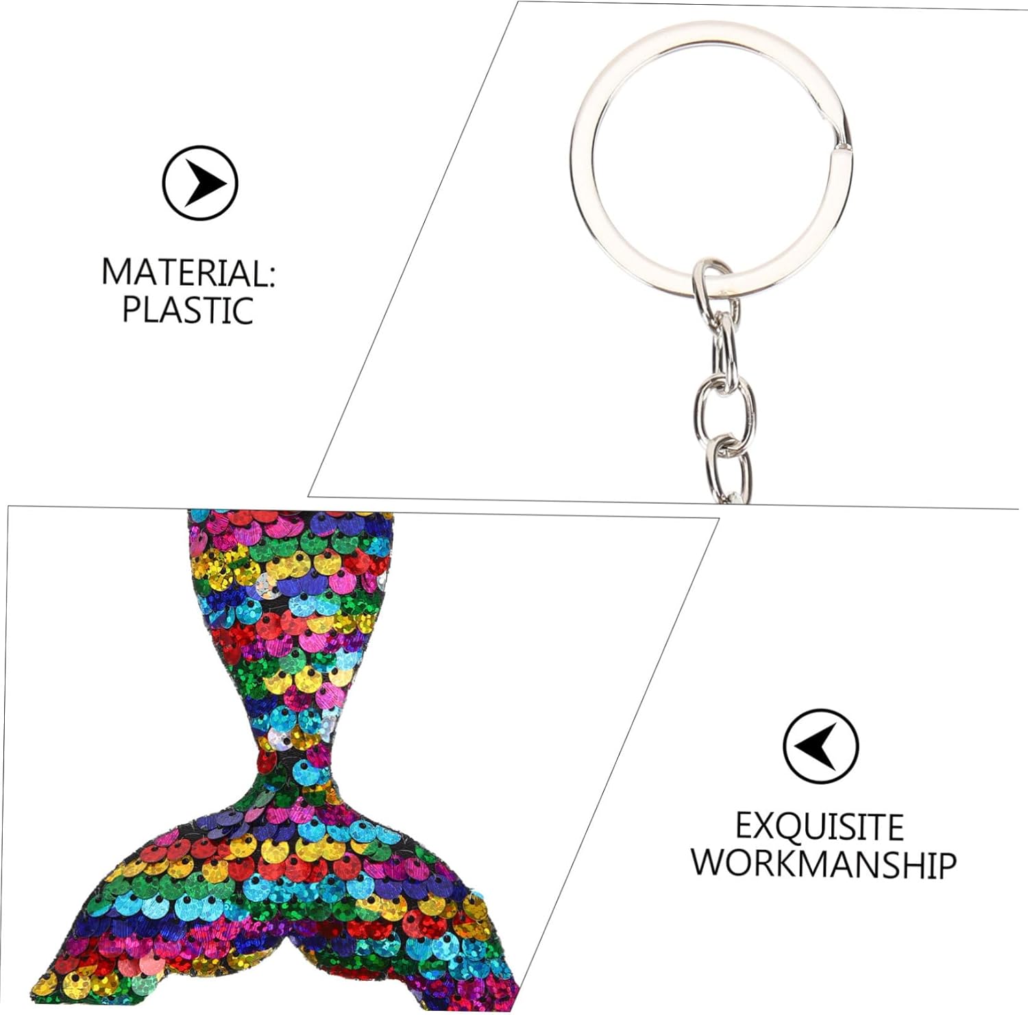 PRETYZOOM 6pcs Mermaid Keychains for Backpacks and Keychain Decor
