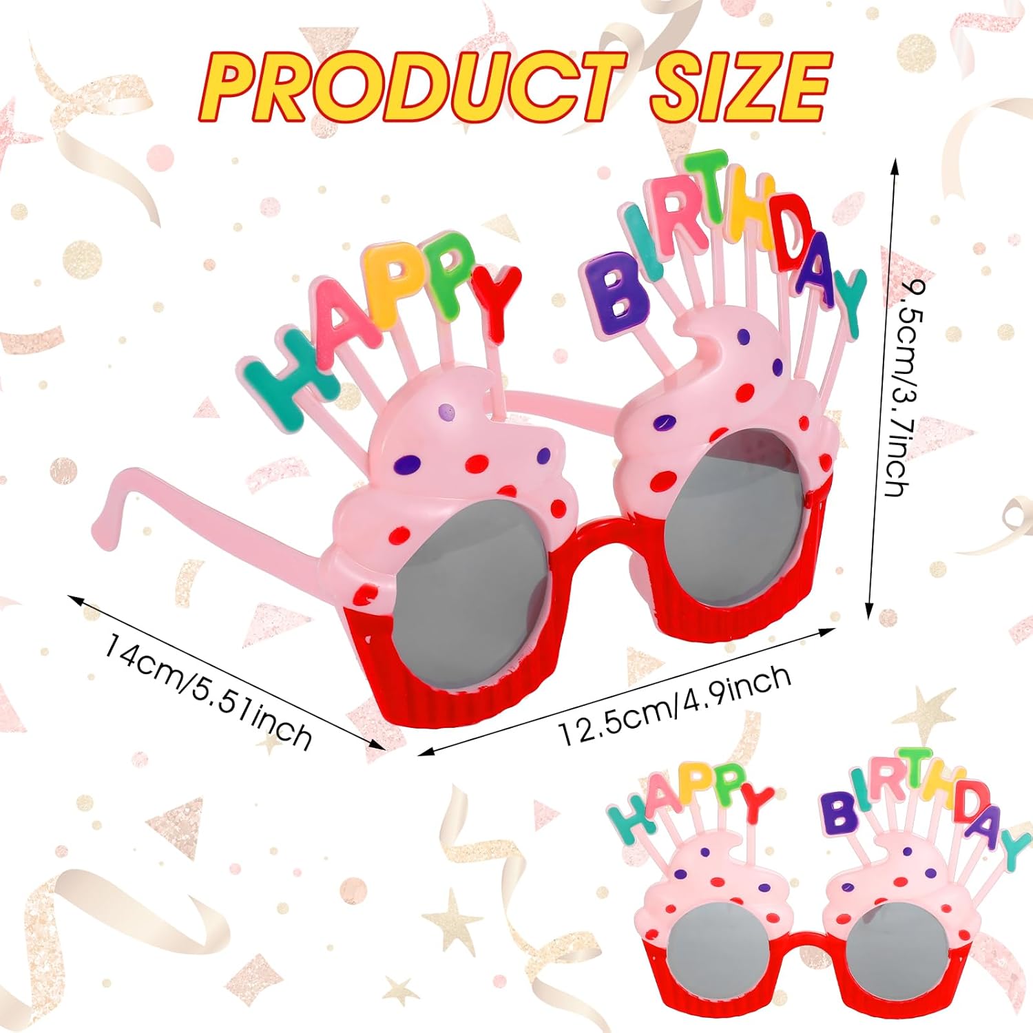 12 Pcs Birthday Sunglasses Funny Photo Booth Props for Adults