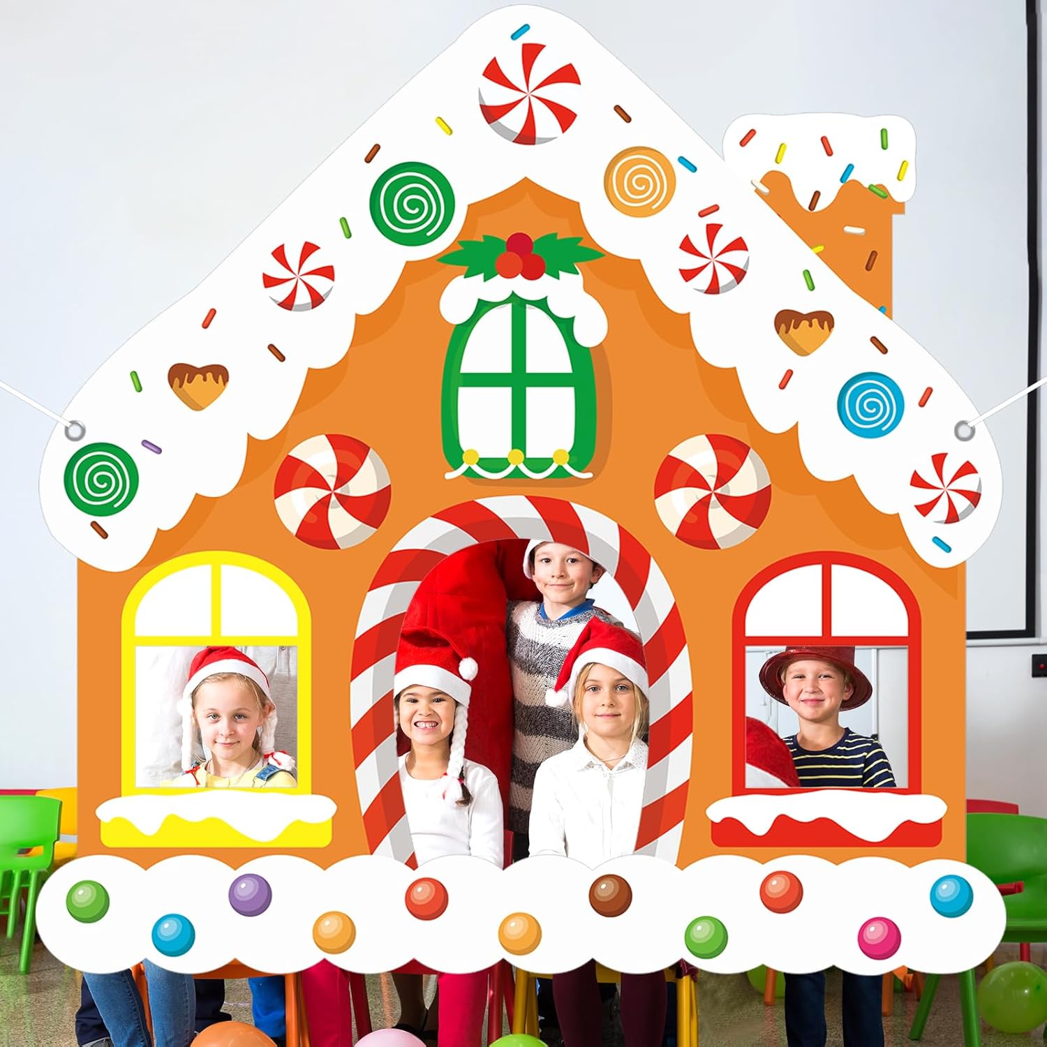 Large Christmas Gingerbread House Photo Booth Prop