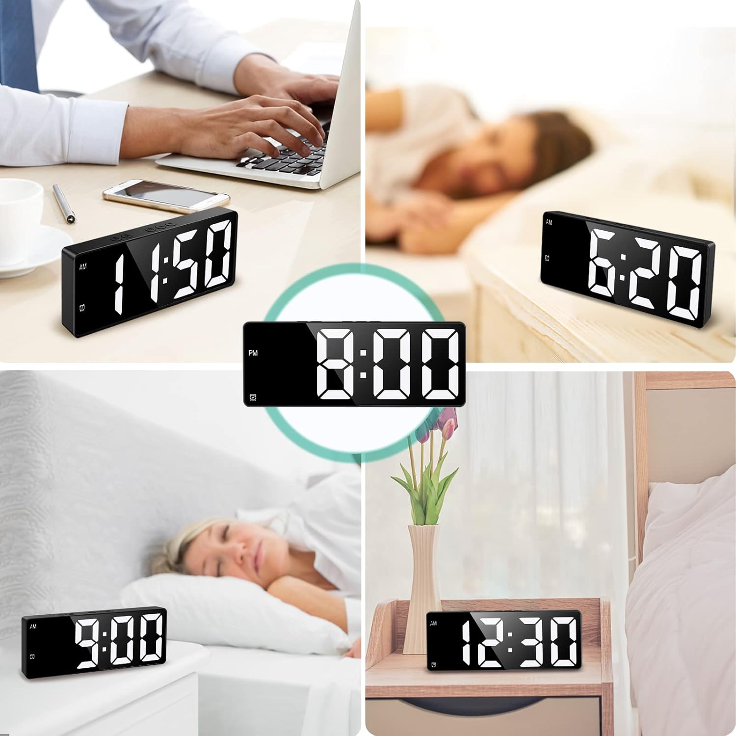 ORIA Digital Alarm Clock with Temperature Display