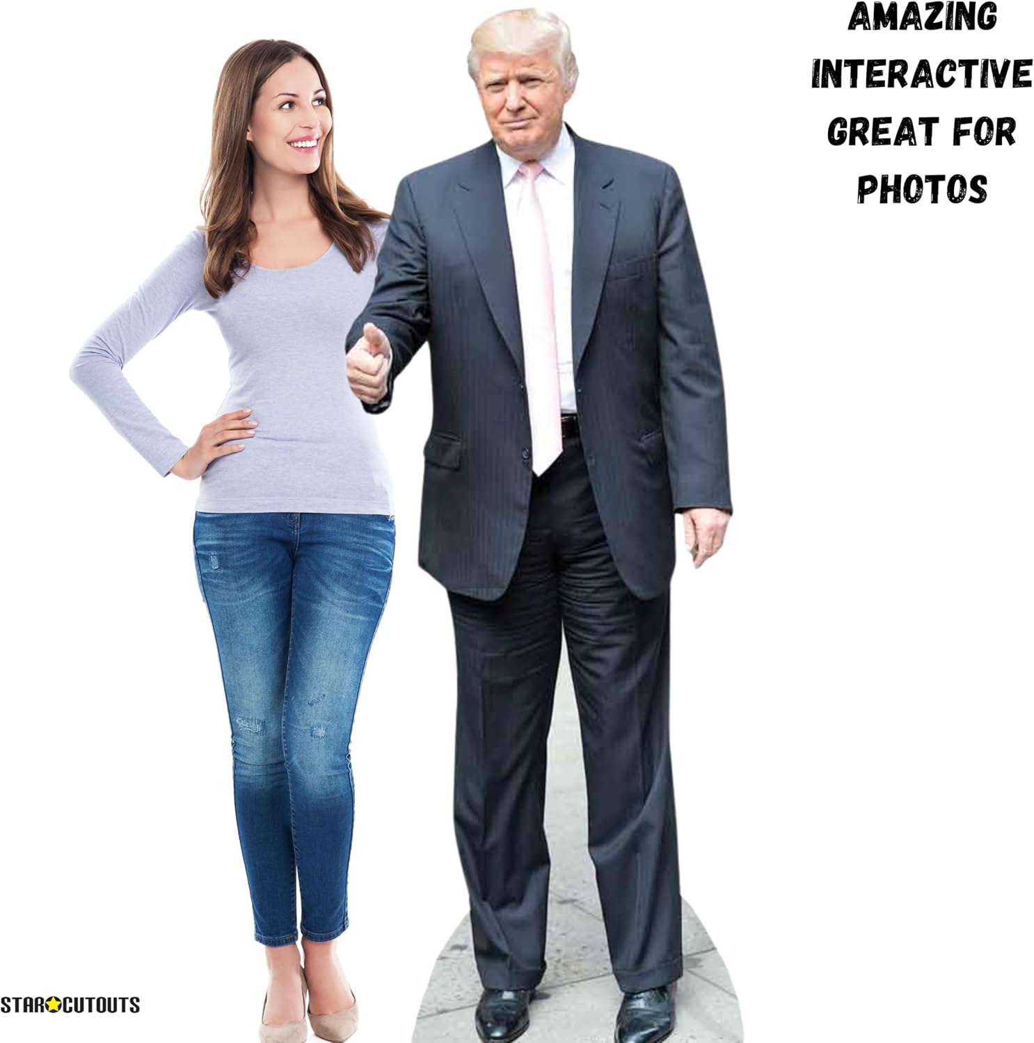 STAR CUTOUTS Donald Trump Pink Tie Life Size Cardboard Cut