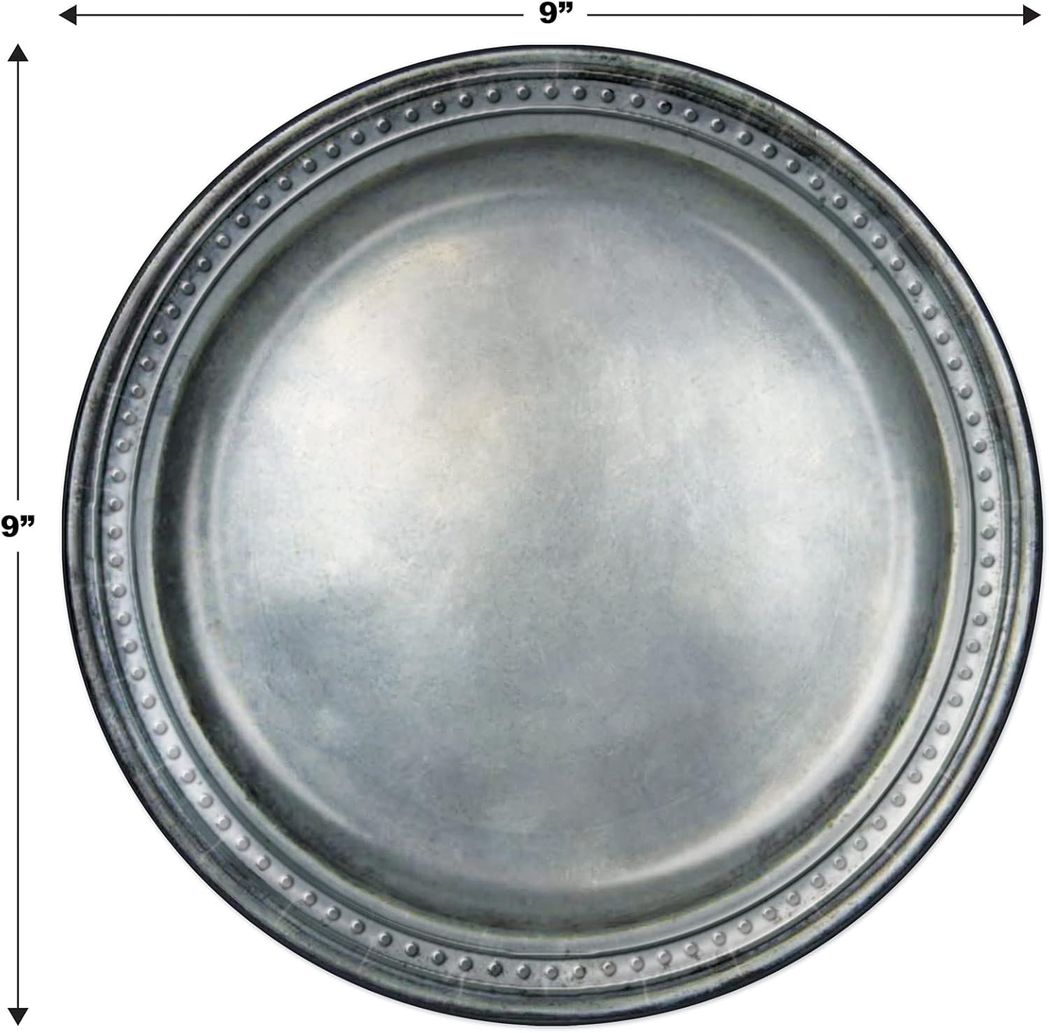 Beistle 16 Piece Disposable Pewter Plates 9 Inch Gray Medieval Party