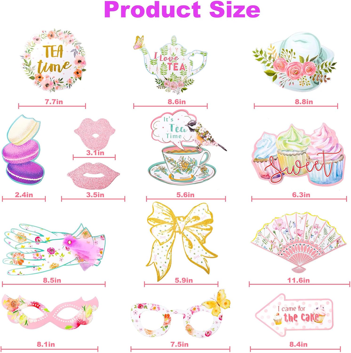 Mity Rain 14 Pcs Tea Party Decorations