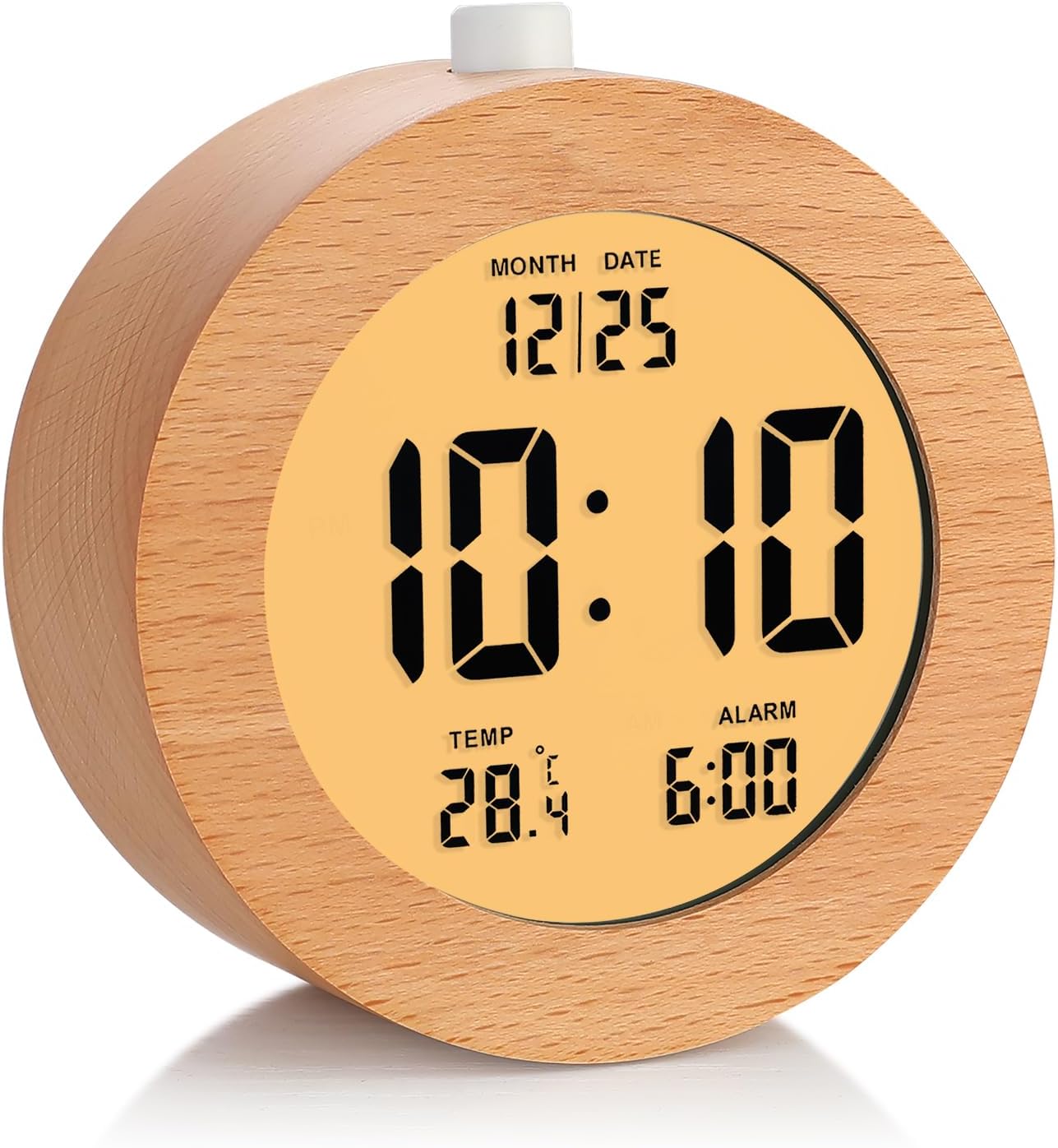 Plumeet Wooden Digital Alarm Clock with Nightlight
