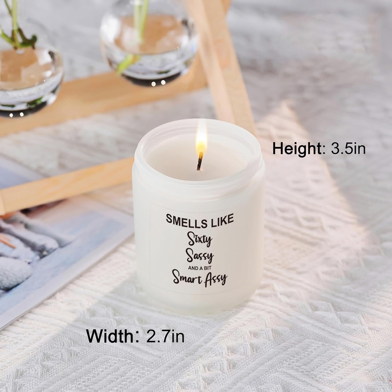 Lavender Scented Jar Candle for 60th Birthday Mom