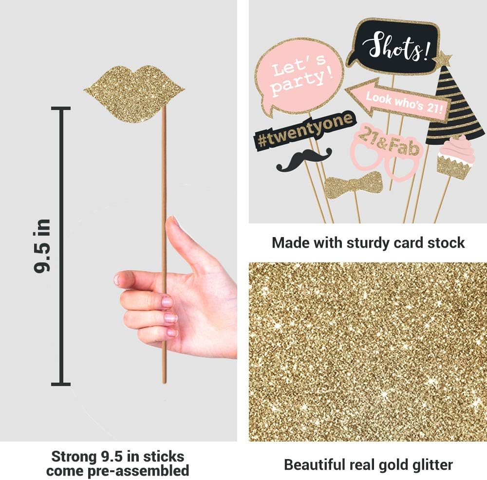 Perfect Occasion 21st Birthday Photo Booth Props Set of 30