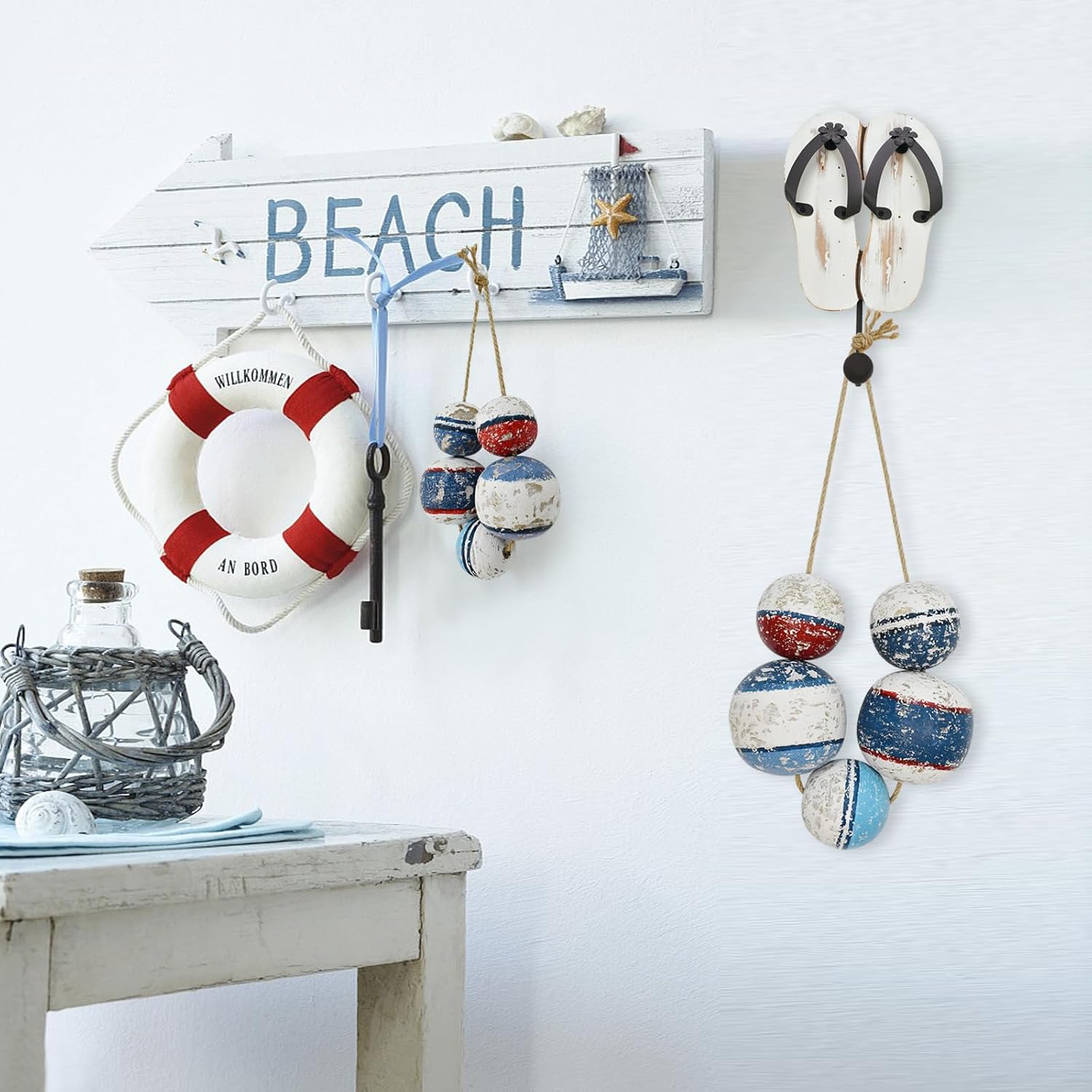 Veclotch Large Wooden Buoy Wall Decor Nautical Design