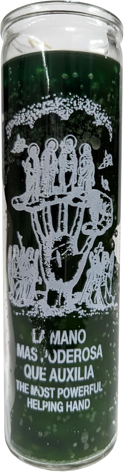 Most Powerful Helping Hand Green Pillar Candle