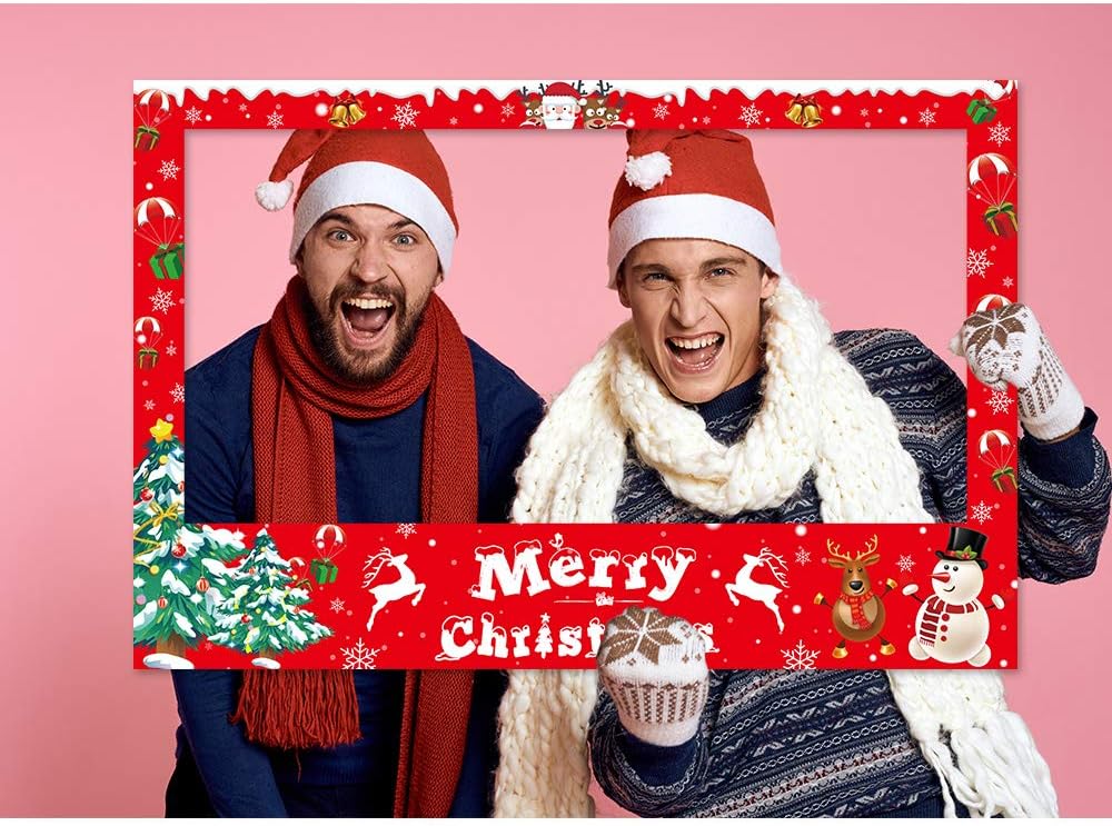 Christmas Photo Booth Frame with 6 Props