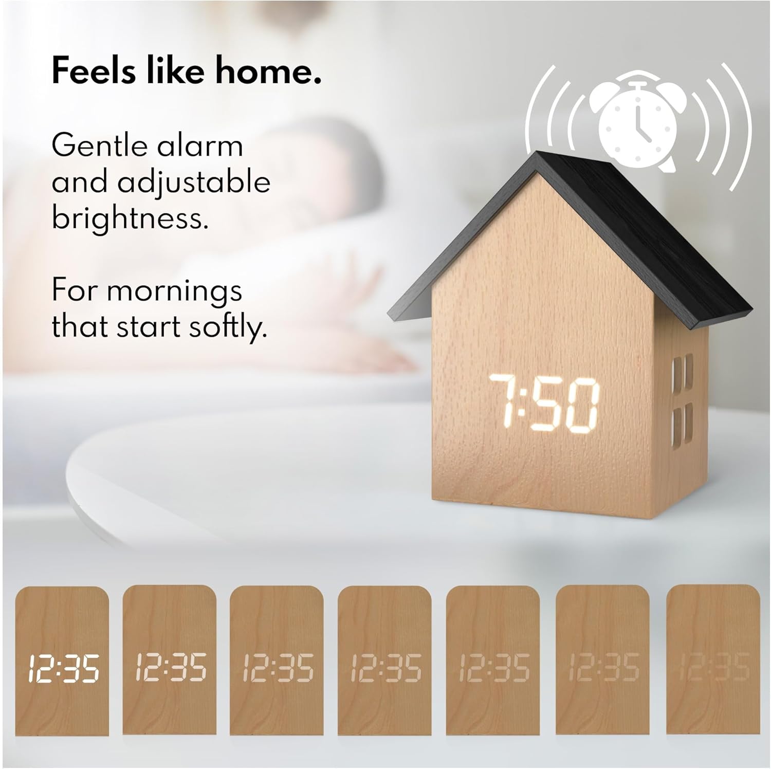 Driini Digital House Alarm Clock with Temp Display