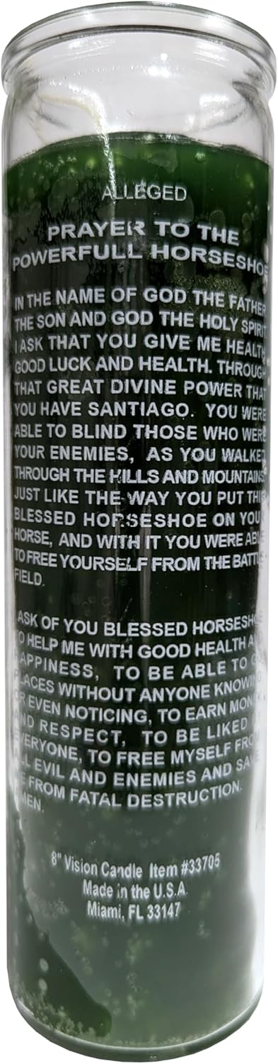 Generic Horseshoe Green 8 Inch Pillar Candle