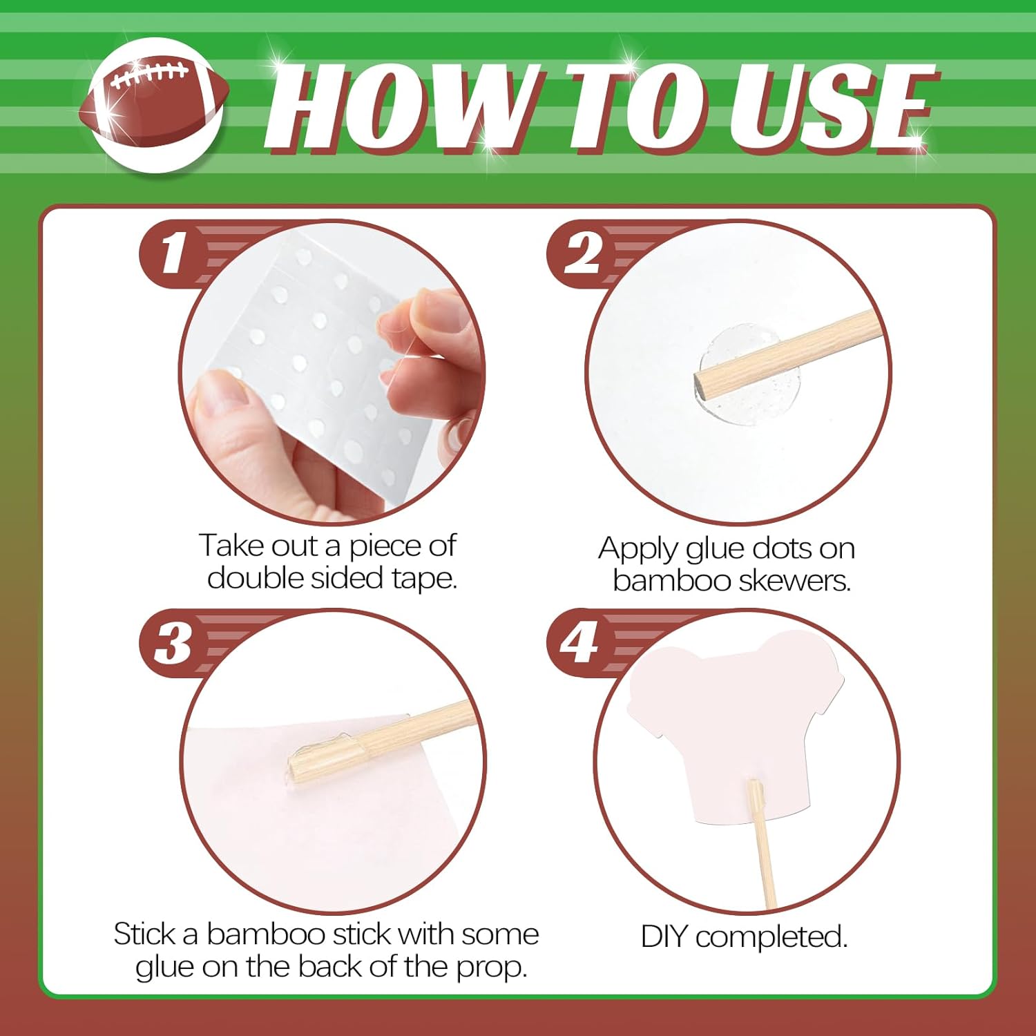 Maicaiffe Football Birthday Photo Booth Props - 24 Pcs
