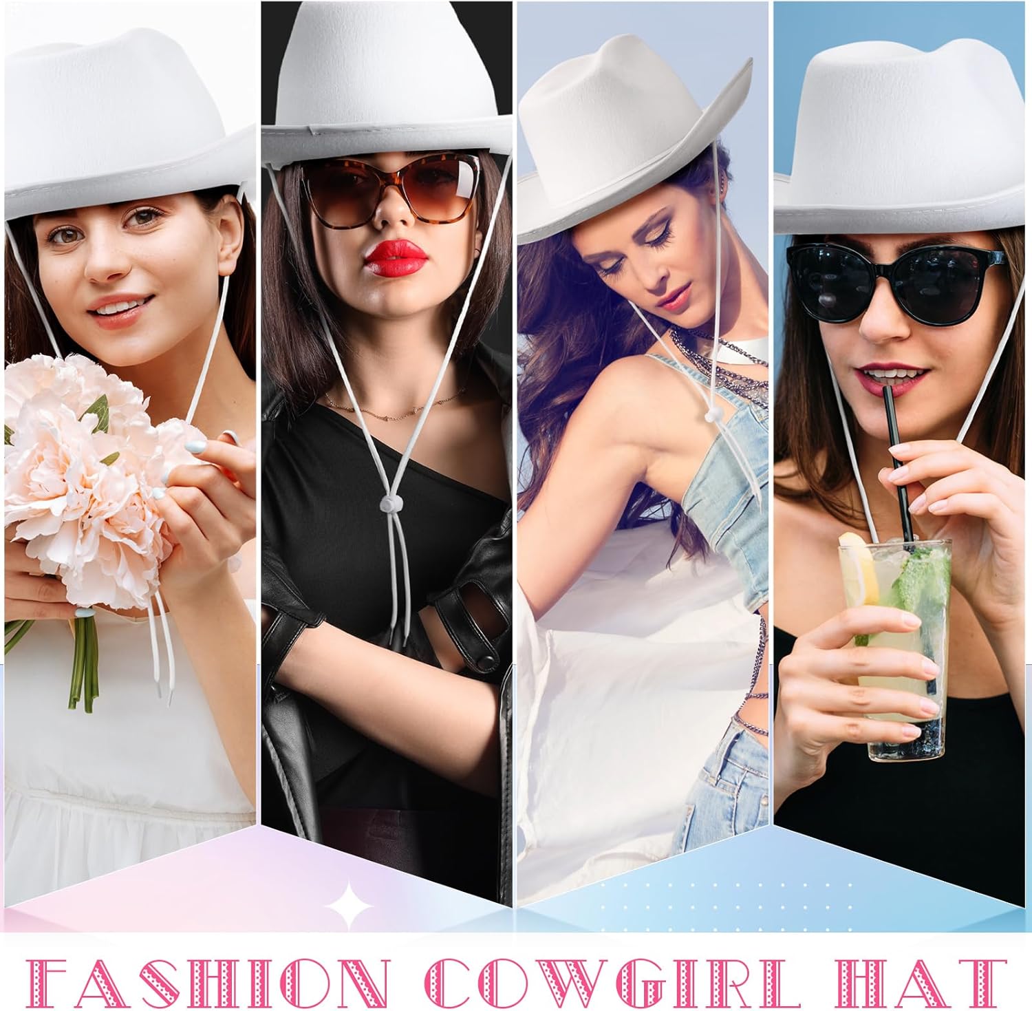 DIY White Cowboy Hats with Markers for Costume Parties