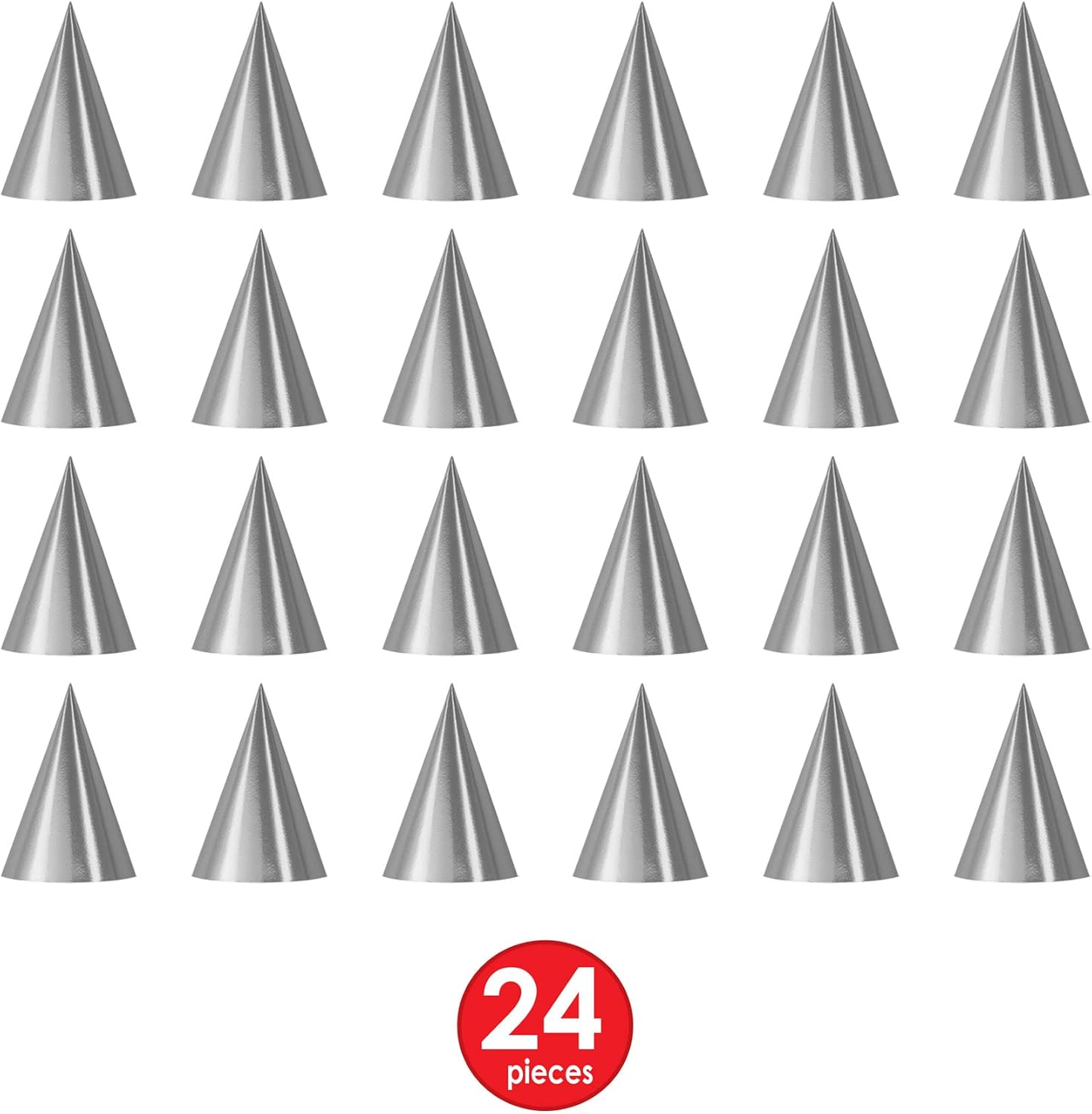 Beistle 24-Piece Silver Cone Hats 675 Inch