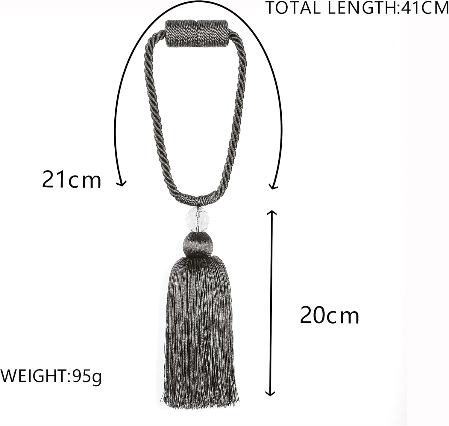 BEL AVENIR Magnetic Curtain Holdbacks Tassel