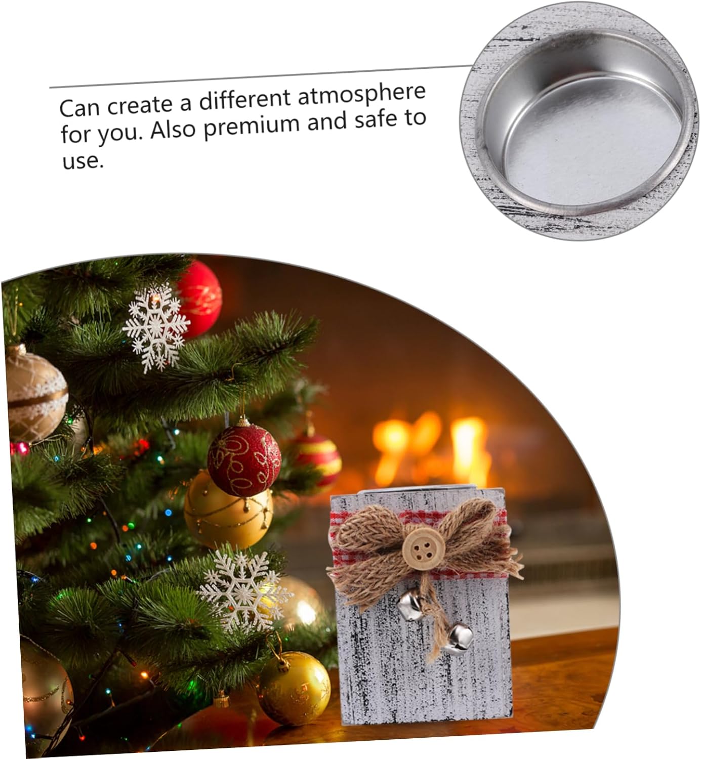 MAGICLULU Christmas Candle Holder Wooden Decor for Holiday Tables
