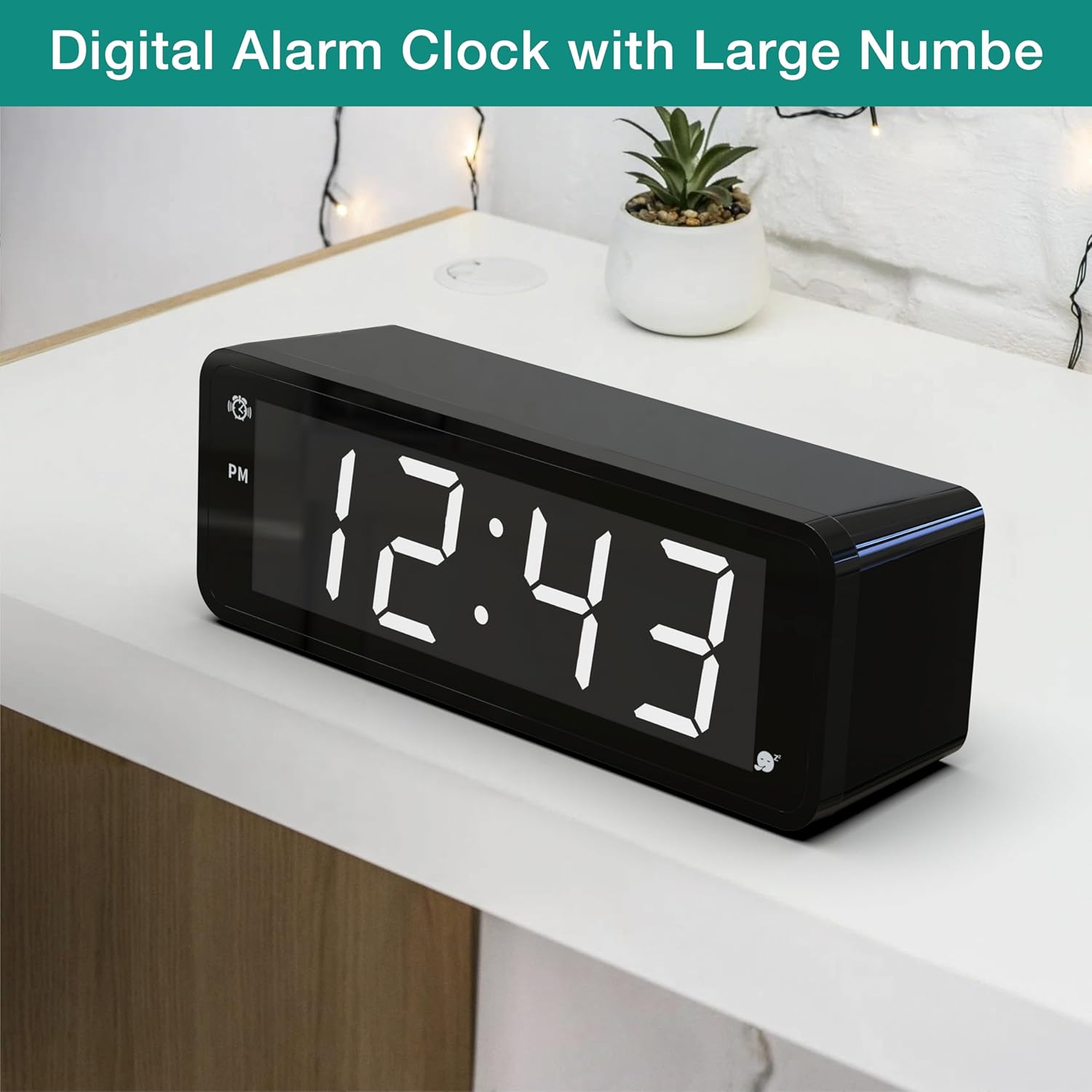 KWANWA LED Alarm Clock with Snooze and Brightness Control