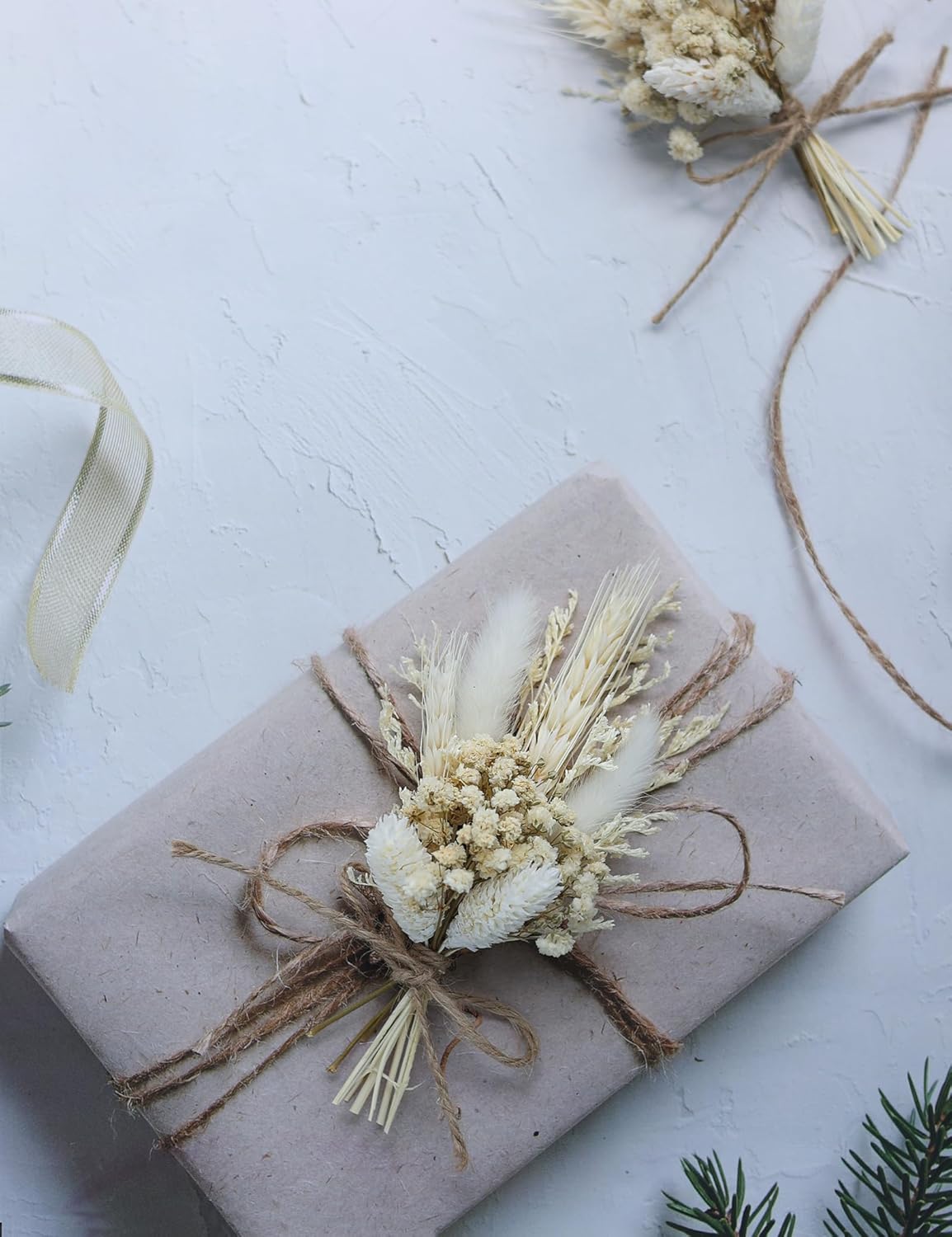 Mini Dried Flower Bouquet Set 12 Pcs White