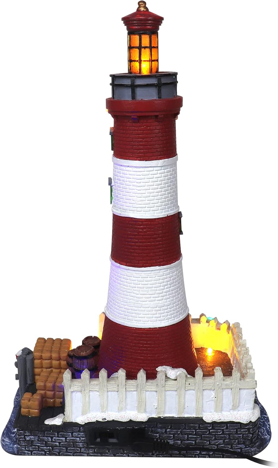 Christmas Village Lighthouse Resin Collectible