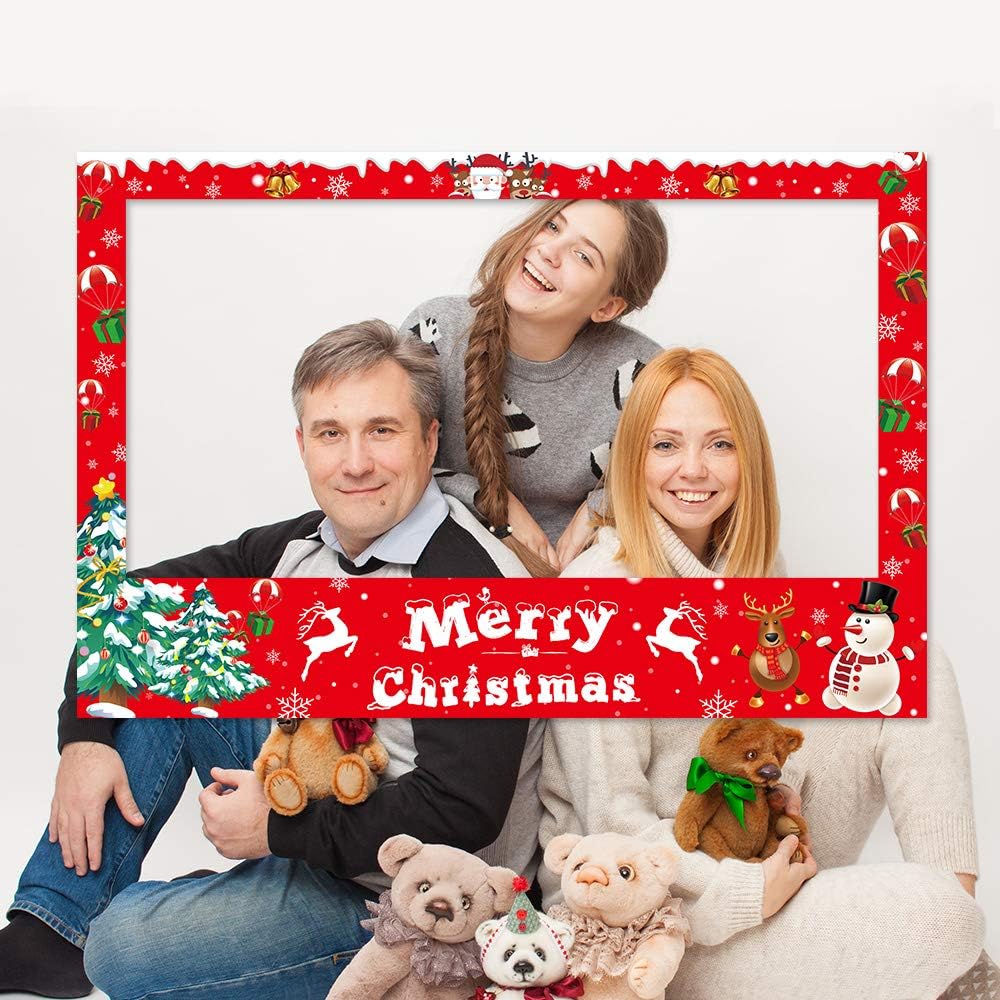 Christmas Photo Booth Frame with 6 Props