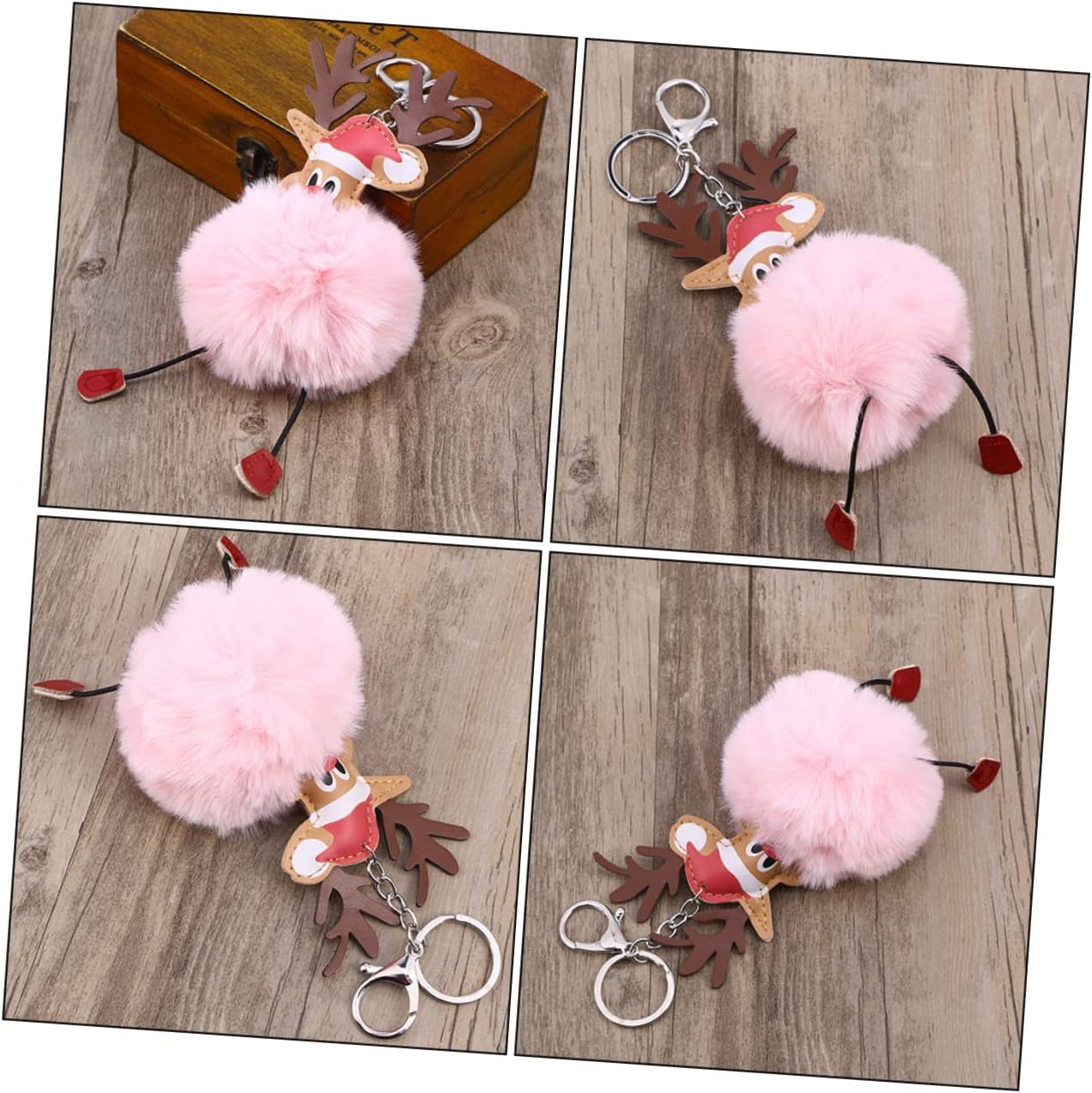 2pcs Christmas Elk Keychain Key Holder for Bags