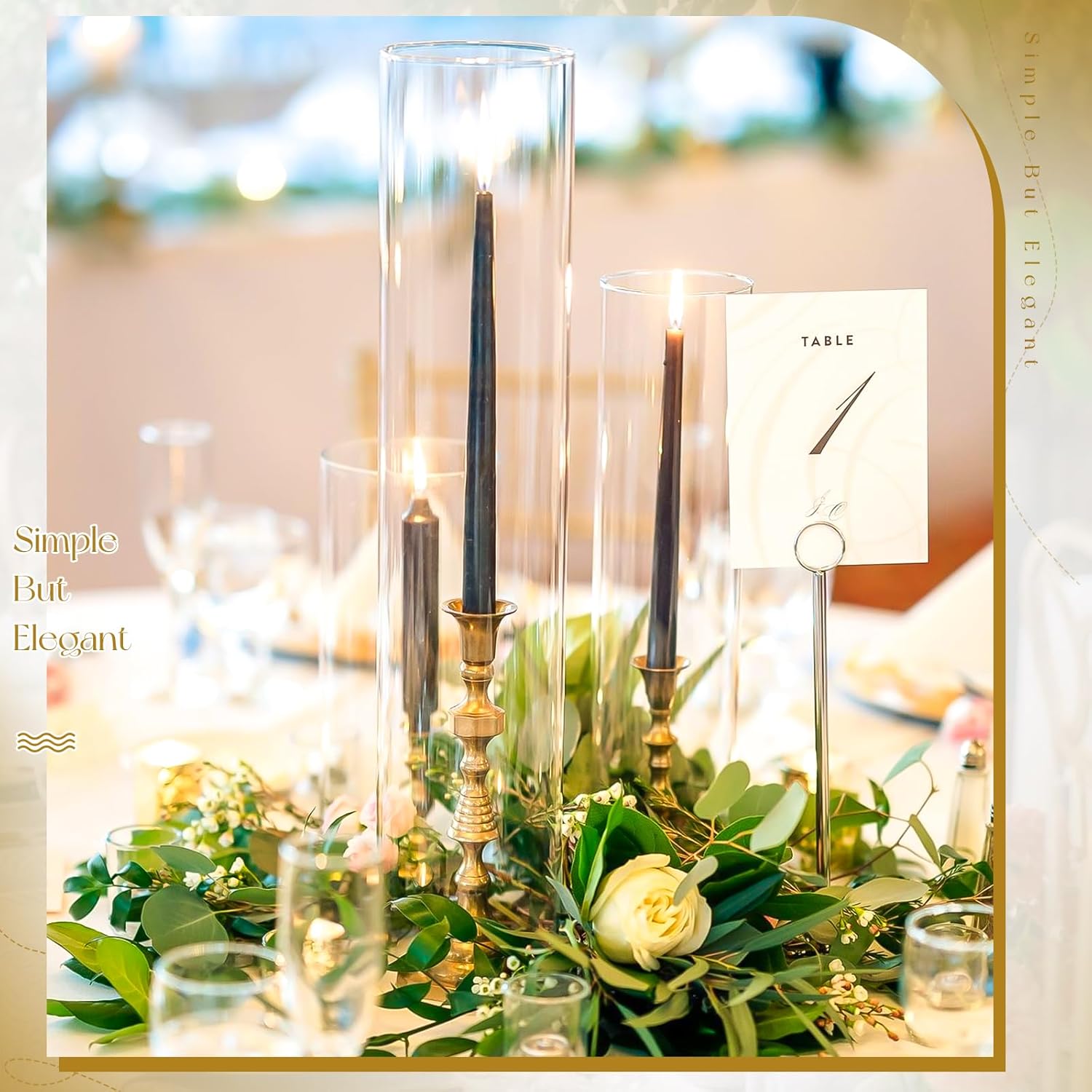 12 Pcs Hurricane Candle Holder Sleeve Clear Glass Cylinder Open Ends