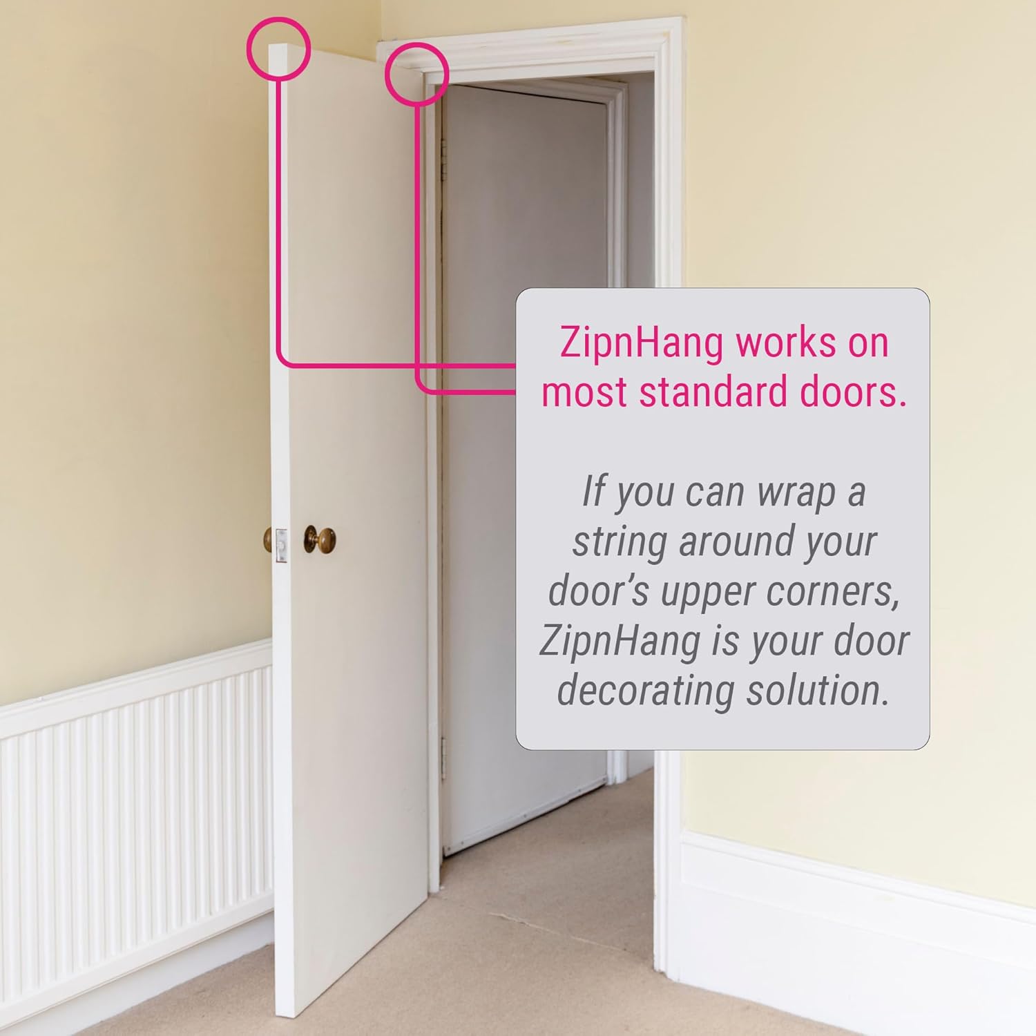 Zip n Hang Xtra Wreath Hanger for Glass Doors