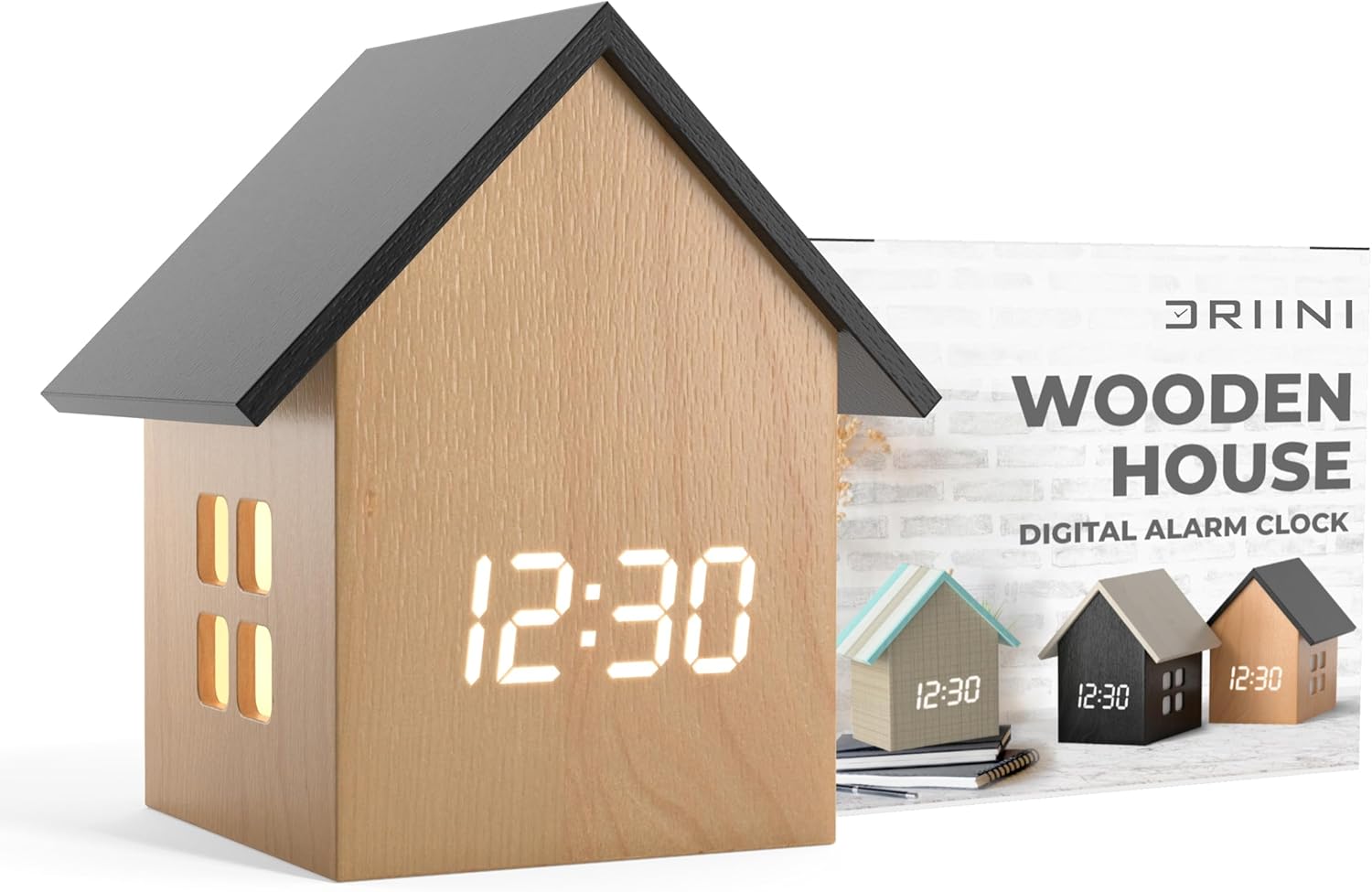 Driini Digital House Alarm Clock with Temp Display