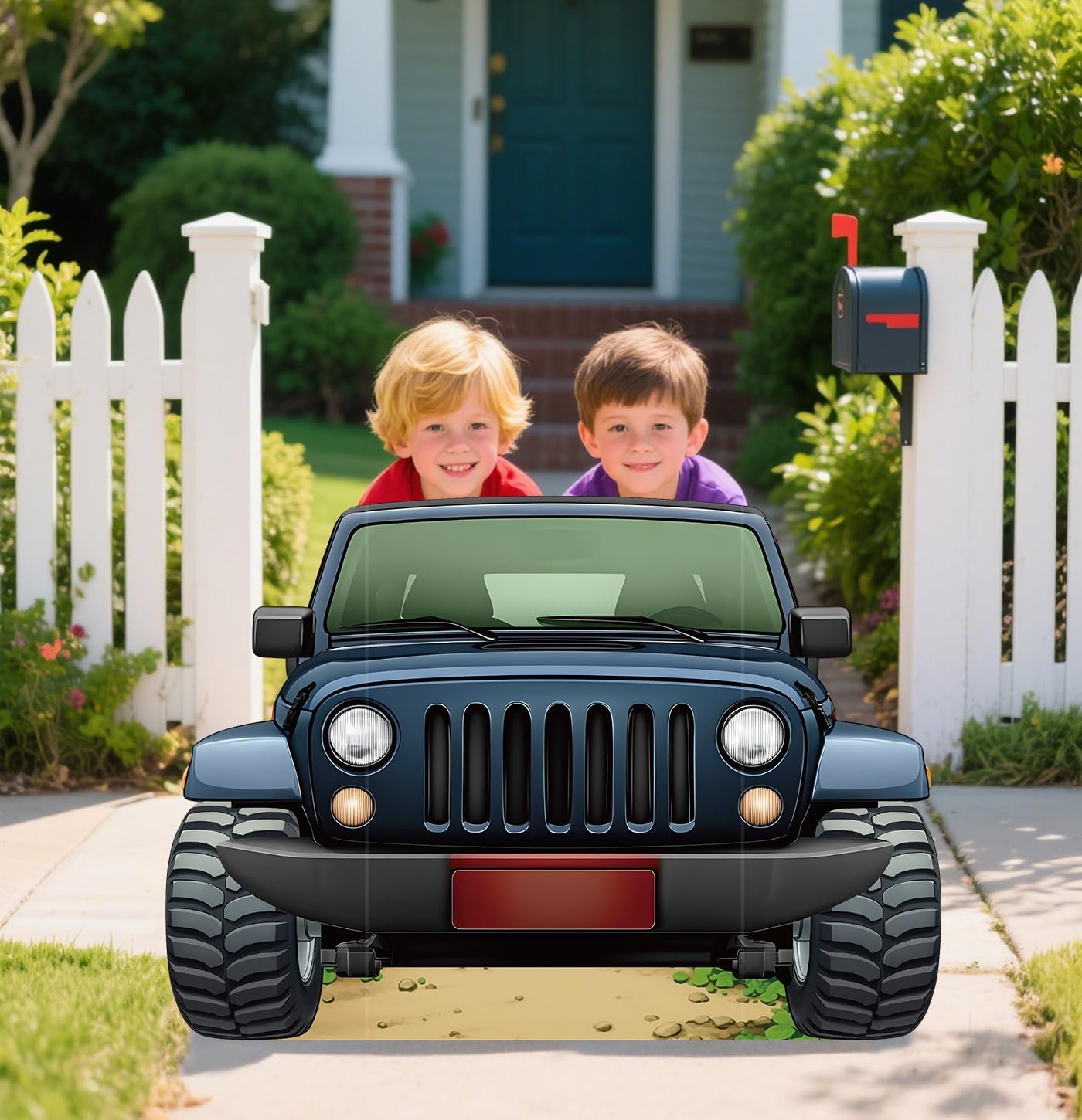 Jungle Safari Off-Road Vehicle Cardboard Cutout
