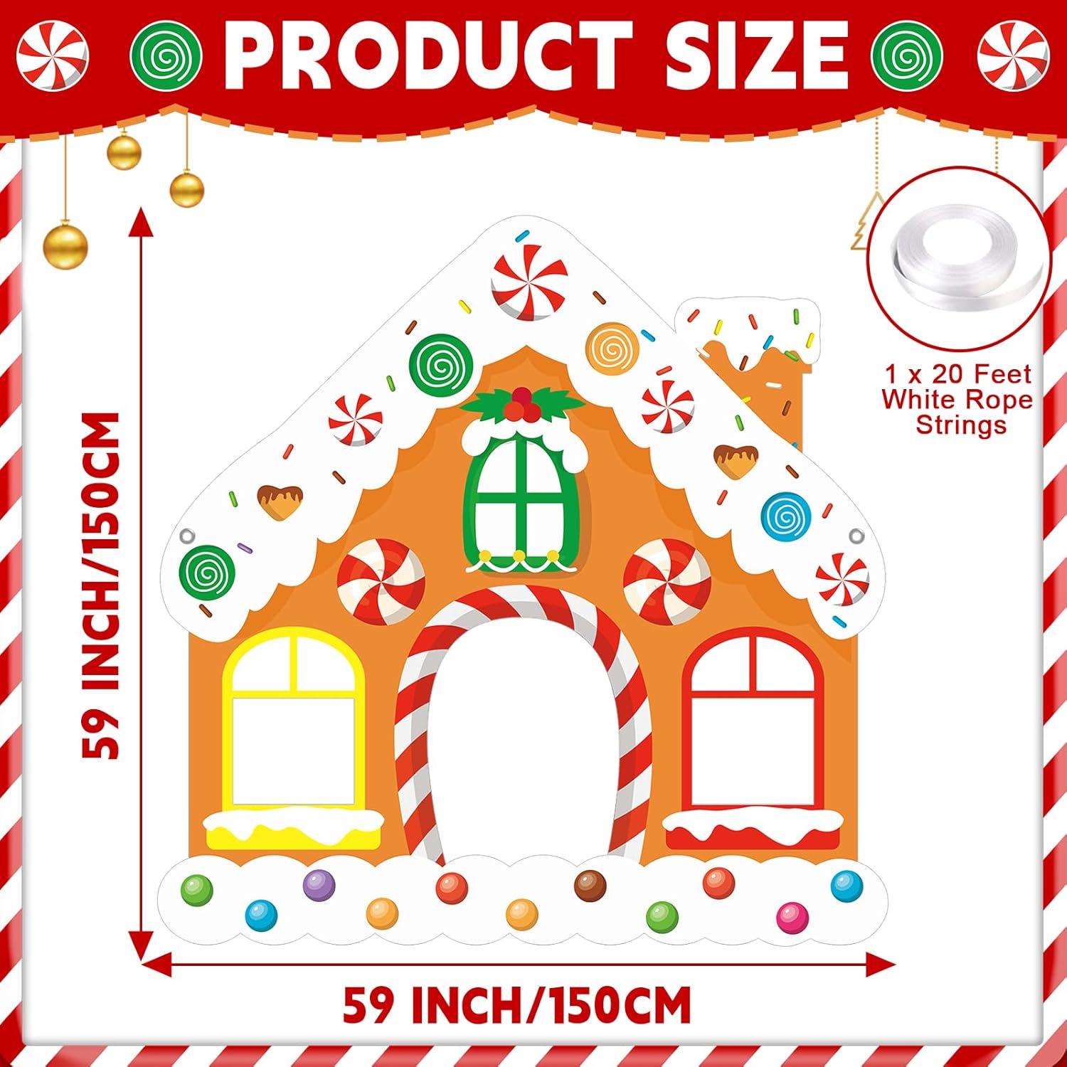 Large Christmas Gingerbread House Photo Booth Prop