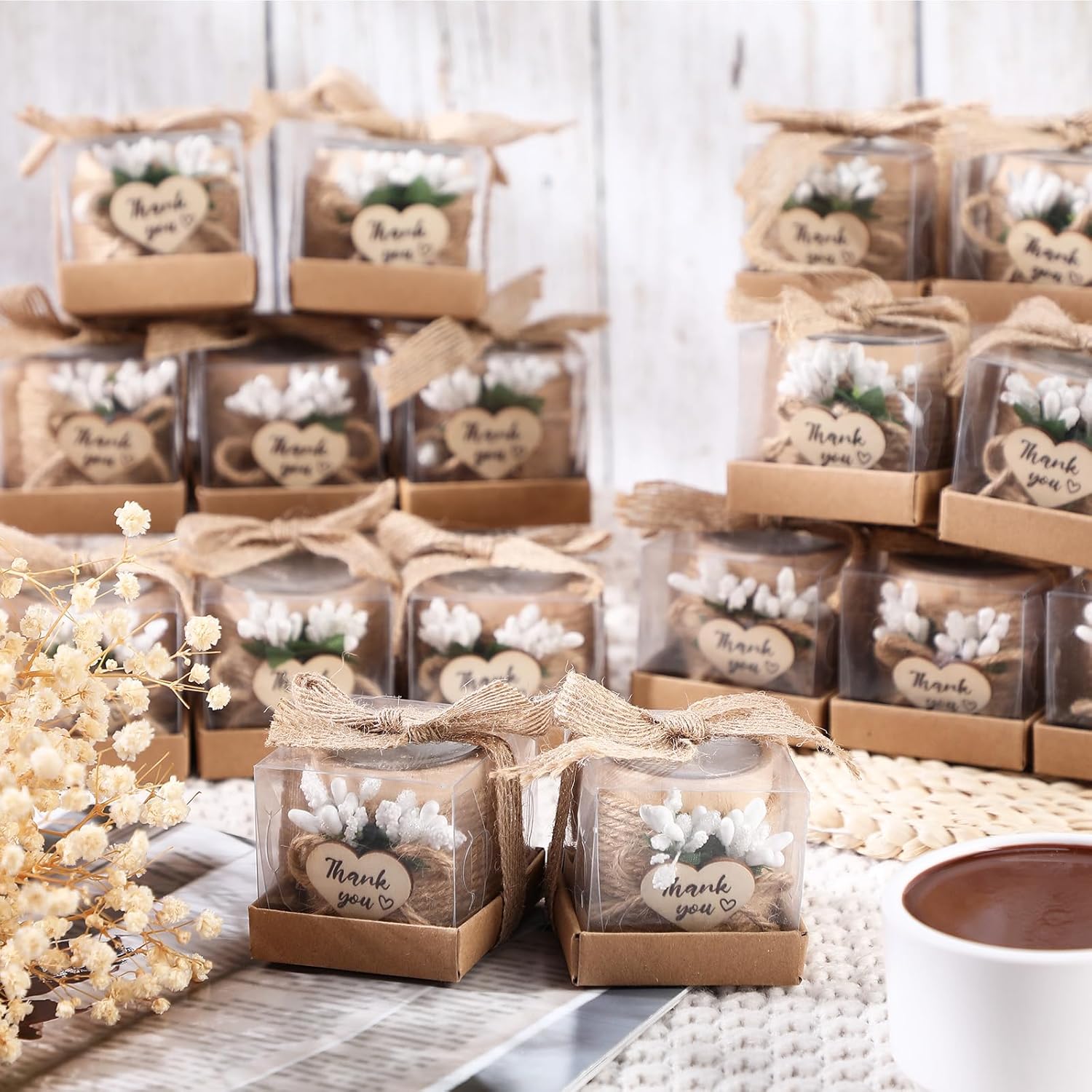 Retisee 12 Pack Wood Candle Holders Wedding Favors