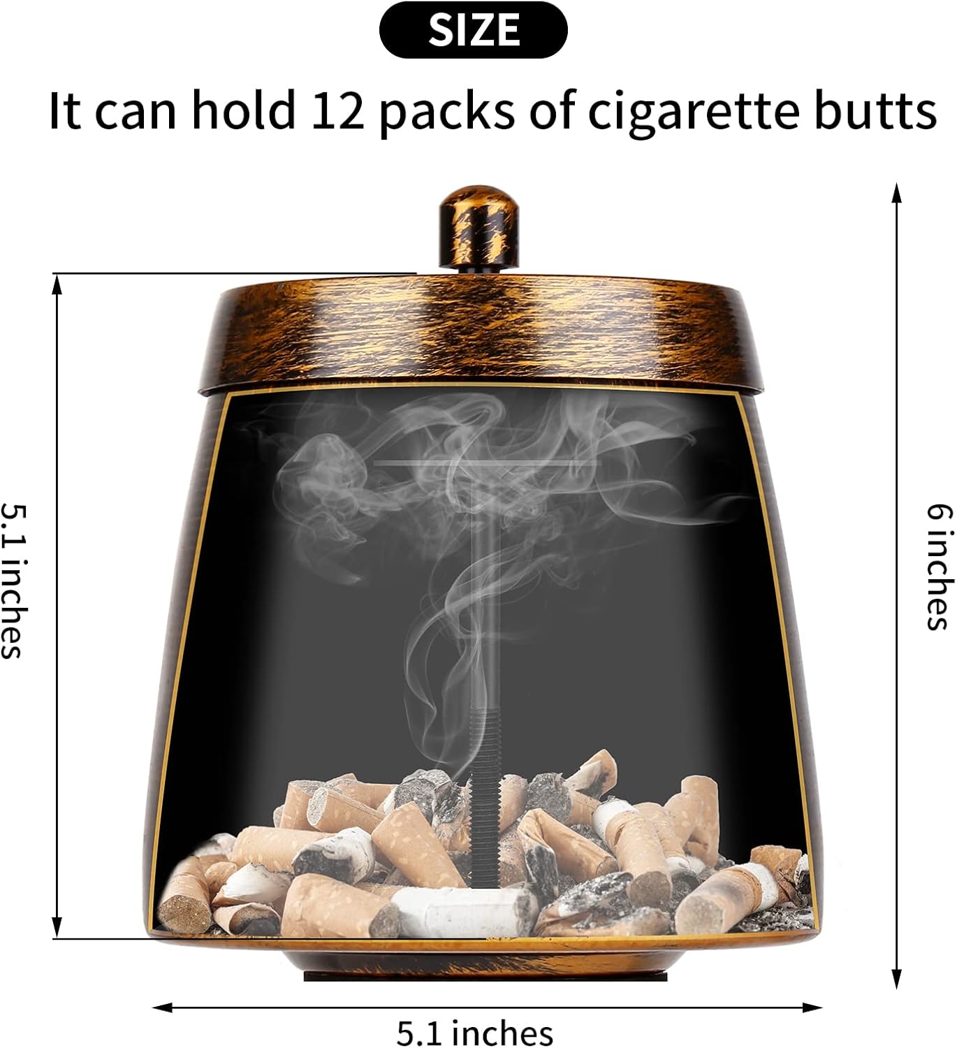 Hargtar X-Large Windproof Outdoor Ashtray with Lid