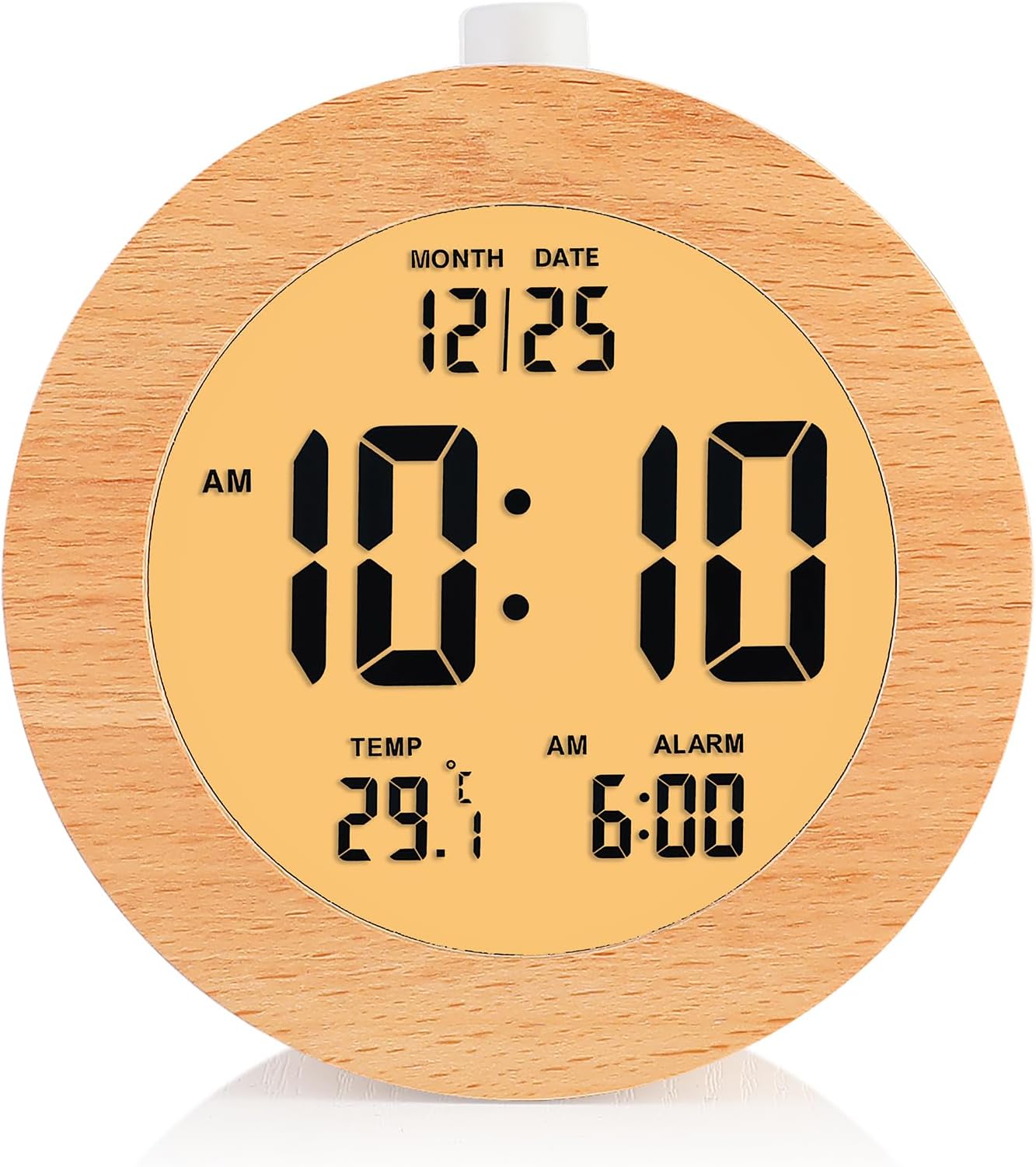 Plumeet Wooden Digital Alarm Clock with Nightlight