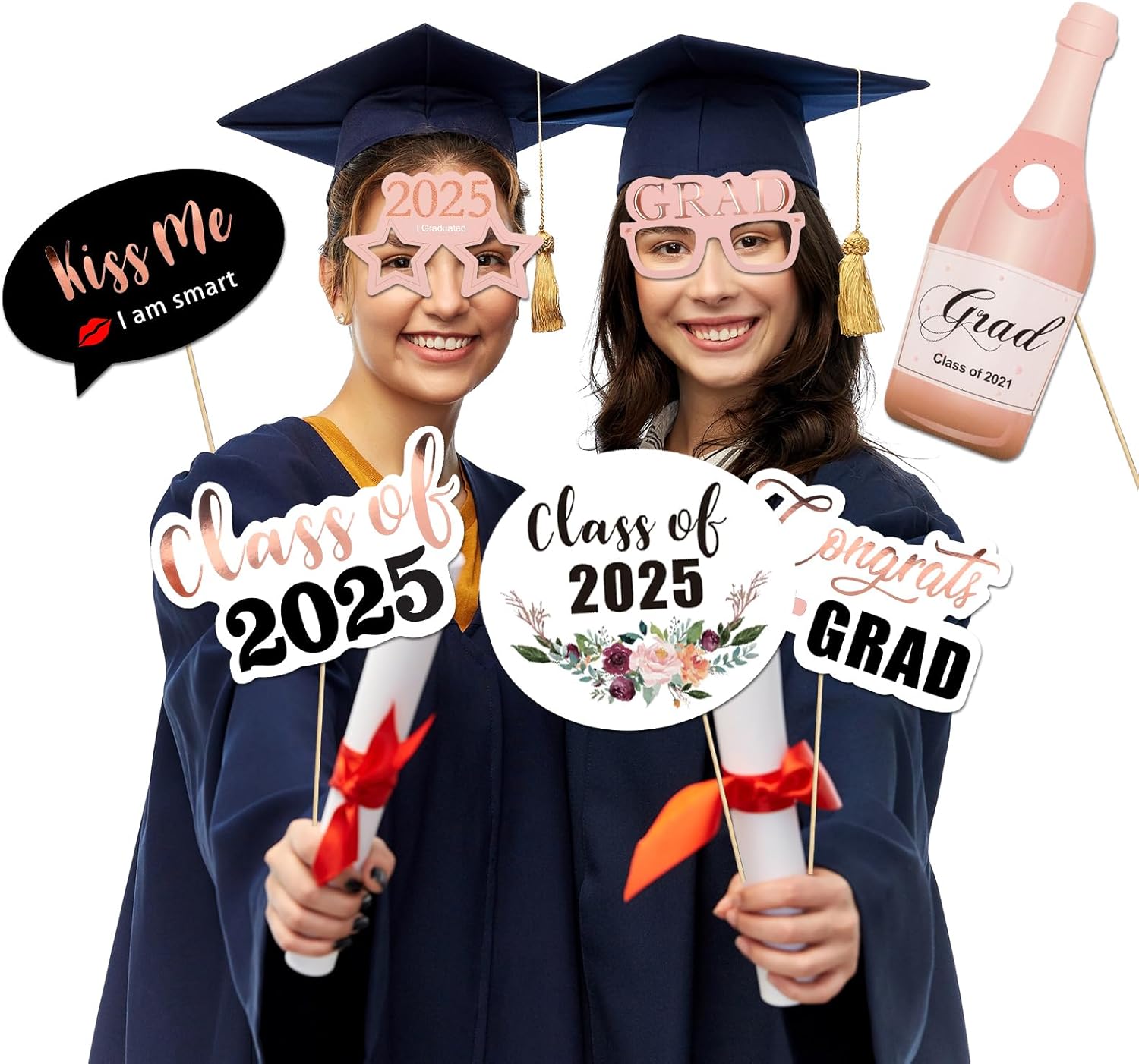 Konsait Rose Gold Graduation Photo Props 39 Count