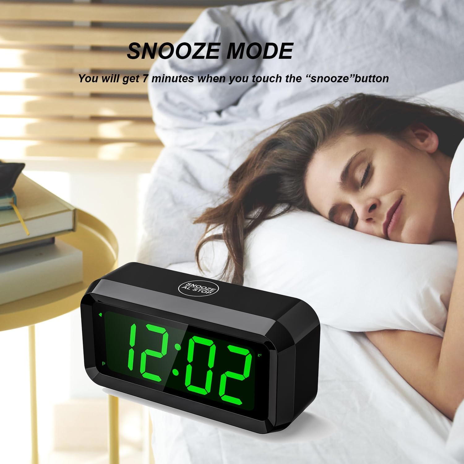 Supledck Digital Alarm Clock with 3 Brightness Levels and 12 Inchr LED Display