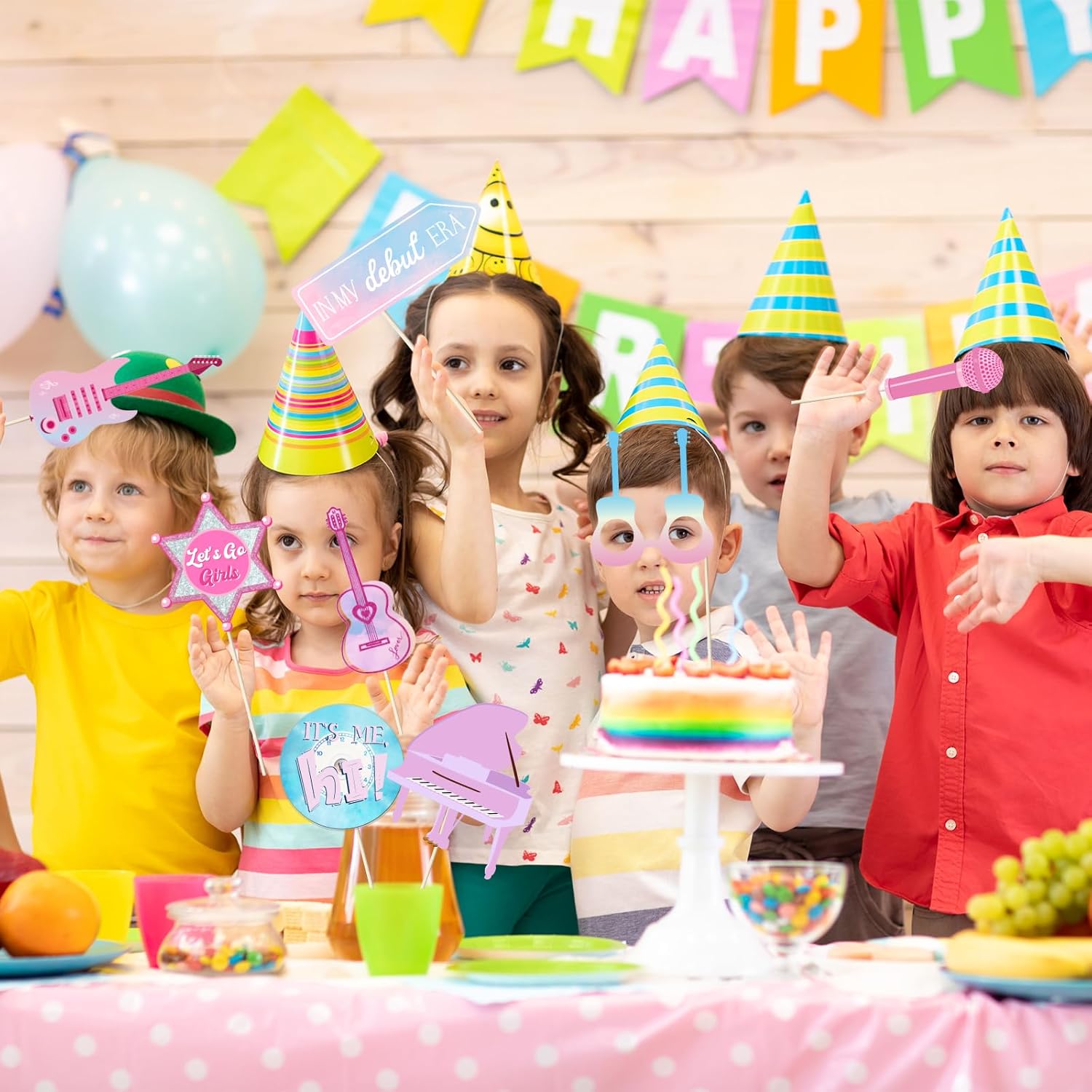 22 Pcs Music Themed Photo Booth Props for Girls Parties