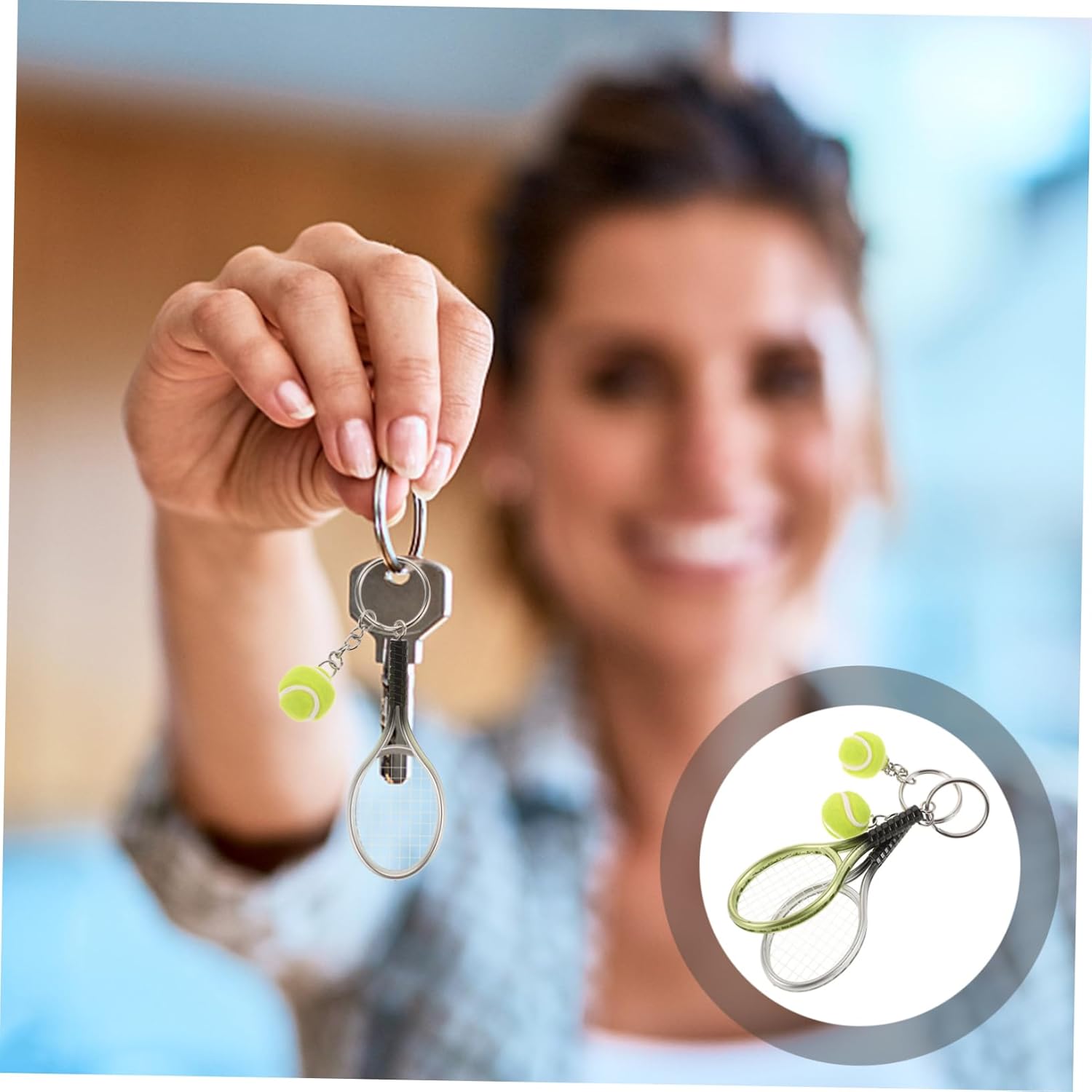 Didiseaon 2 Pcs Tennis Racket Keychains for Boys Party Favors