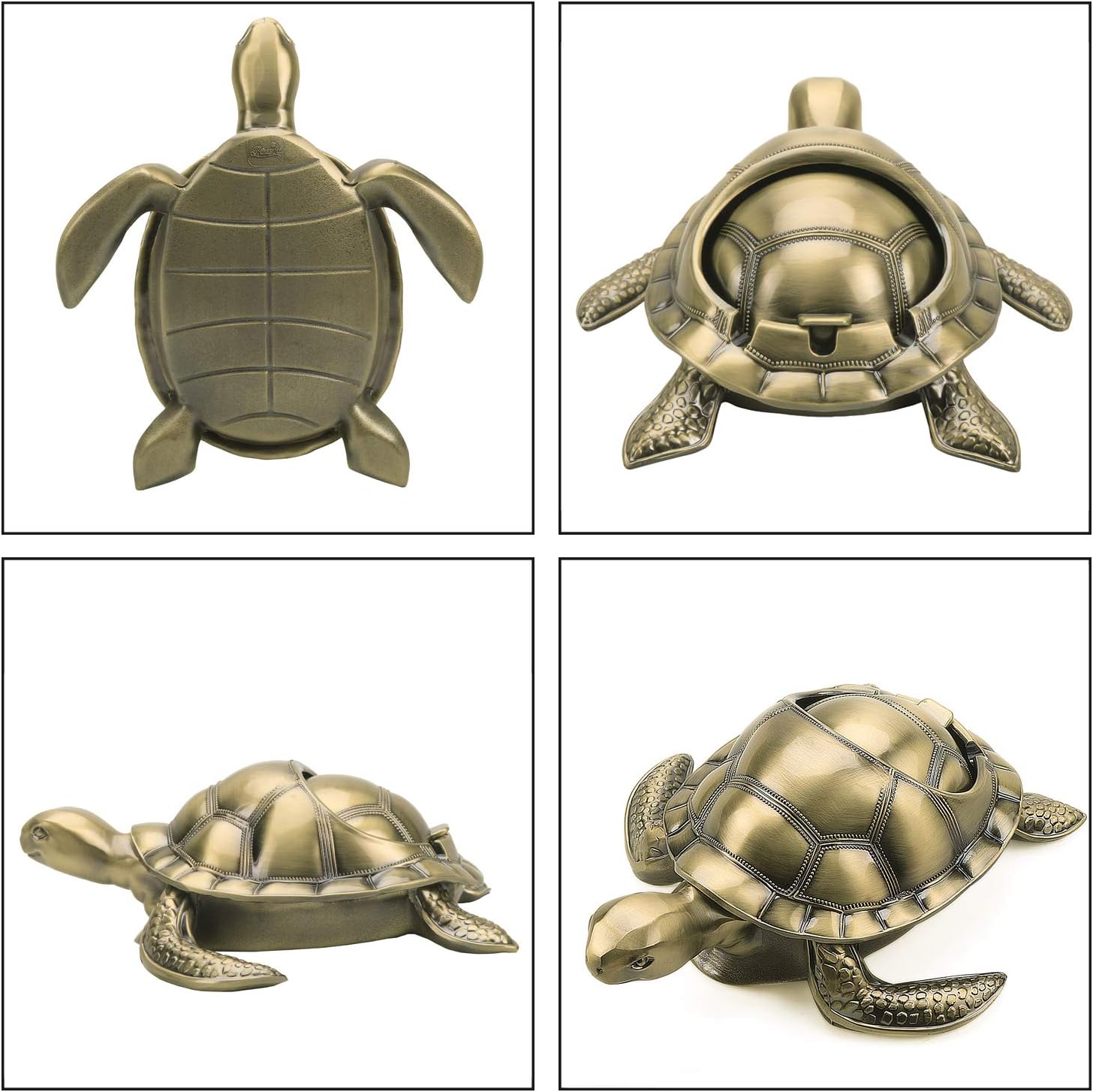 LAUYOO Vintage Turtle Windproof Ashtray with Lid
